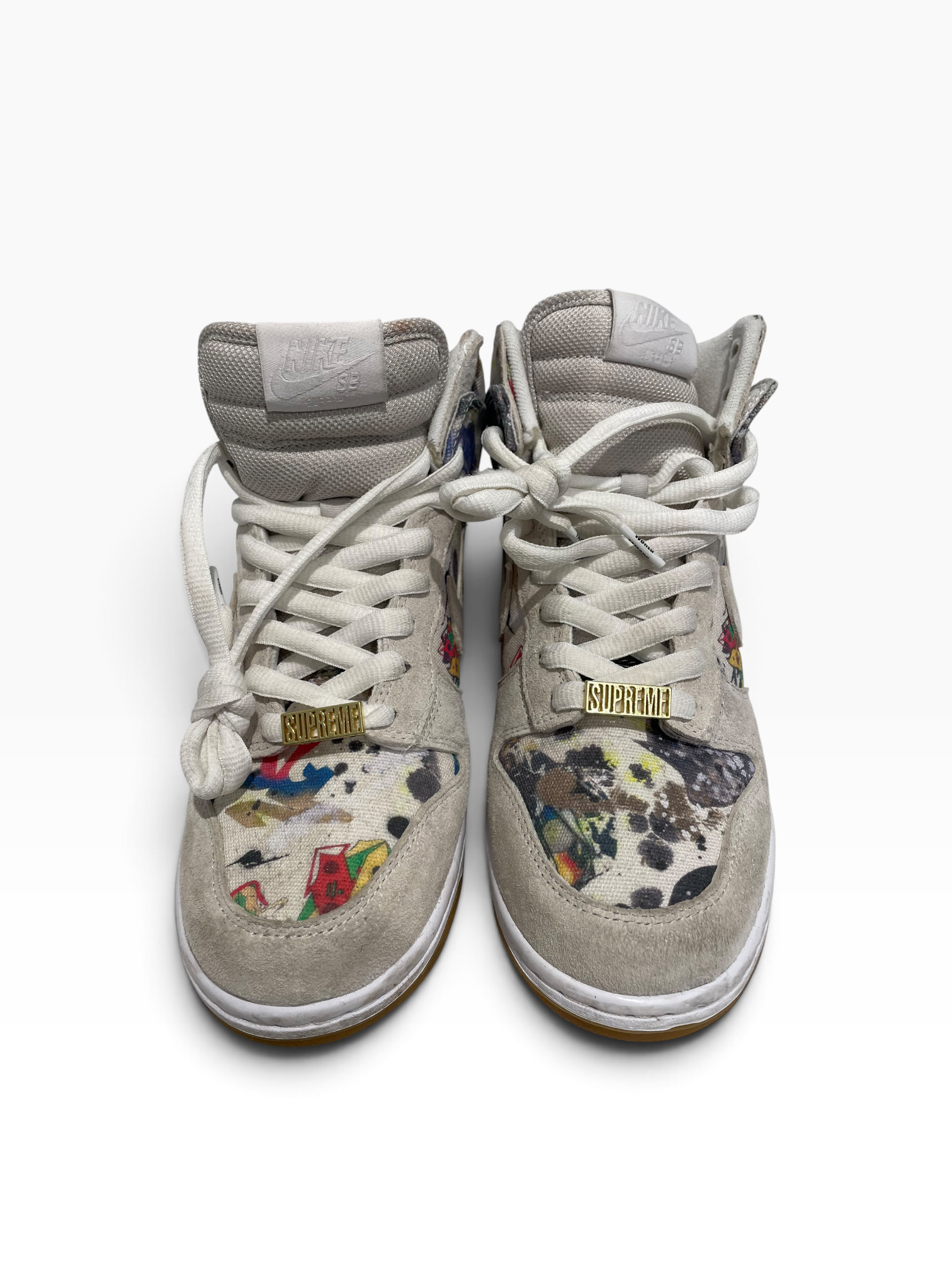 NIKE SB/Supreme/Hi-Sneakers/US 8/All Over Print/Cotton/CRM/Dunk Hi "Rammellzee" view 3