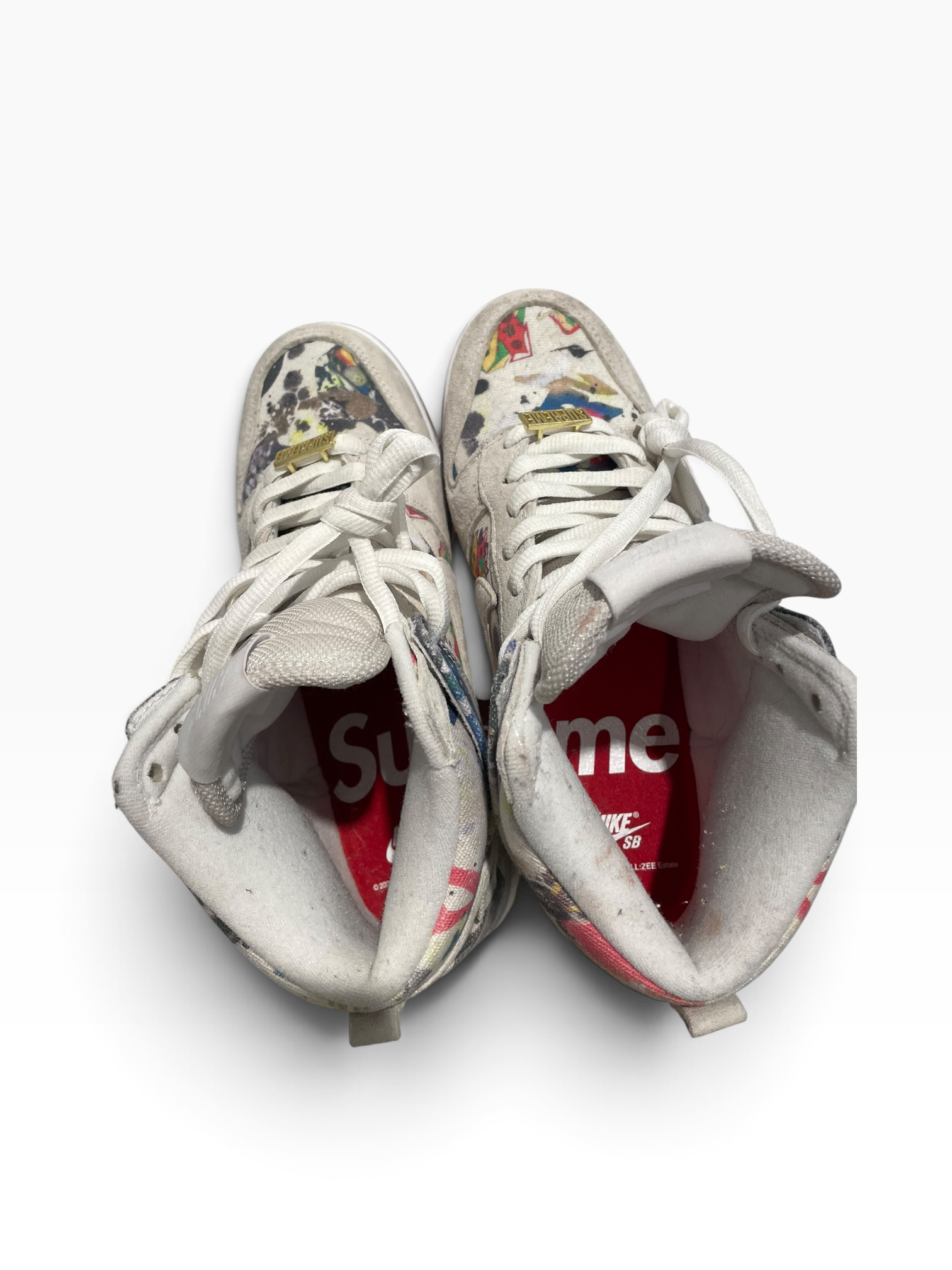 NIKE SB/Supreme/Hi-Sneakers/US 8/All Over Print/Cotton/CRM/Dunk Hi "Rammellzee" view 4