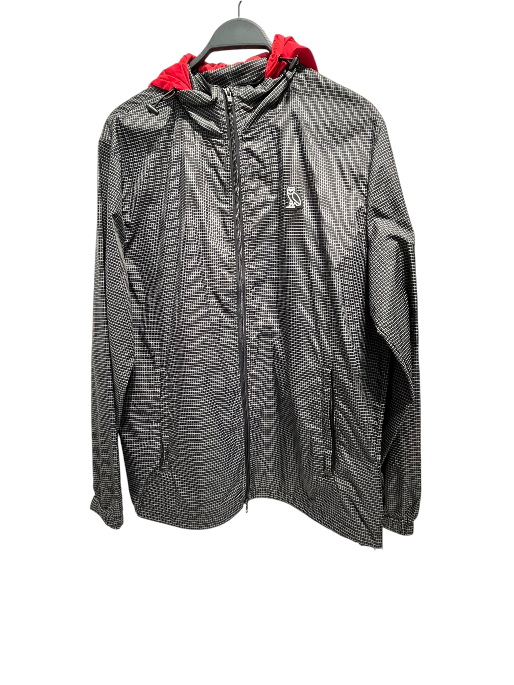 OCTOBERS VERY OWN(OVO)/Windbreaker/XL/Nylon/BLK/Plaid/red hoodie black & white owl view 1