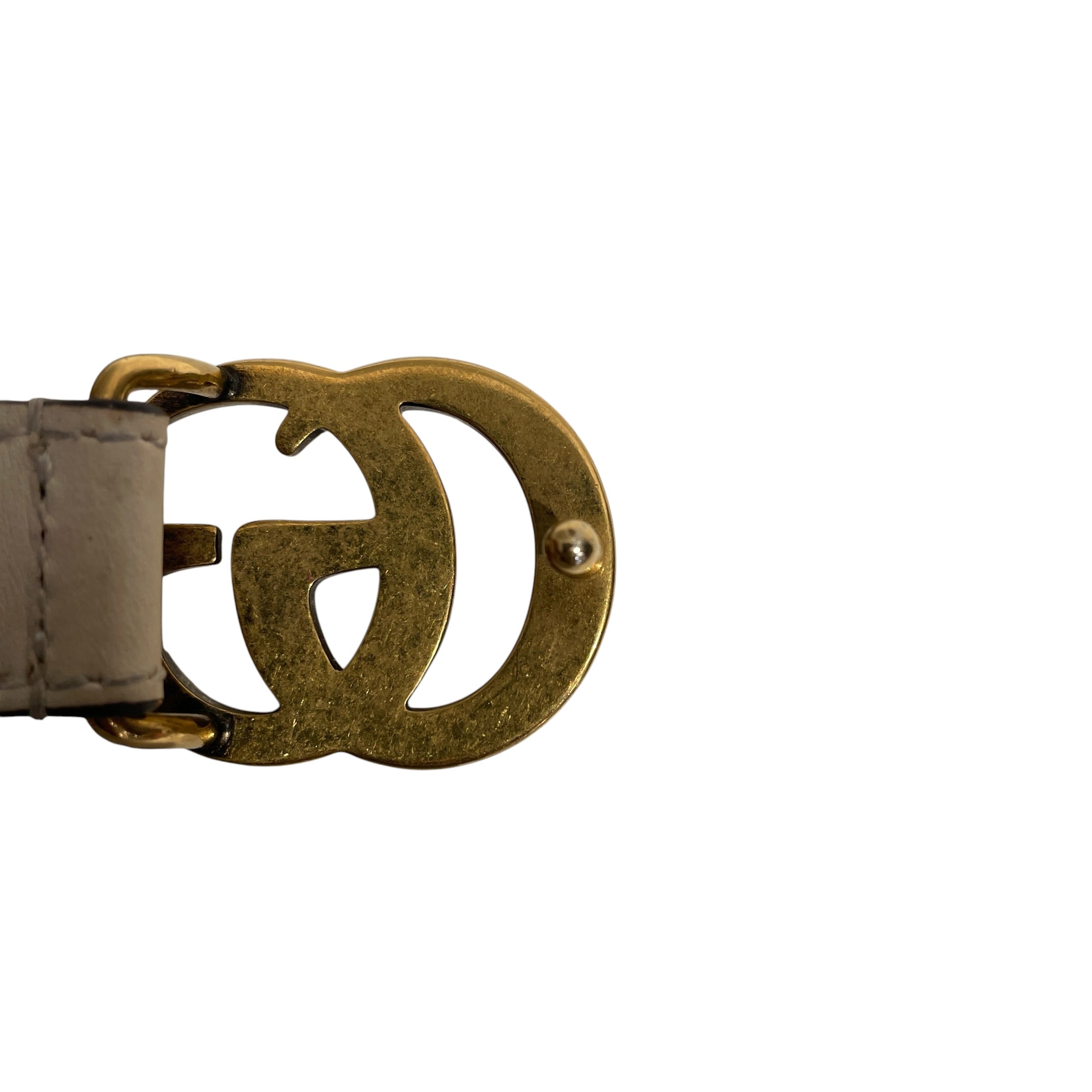GUCCI/Belt/Leather/CRM/L's/GOLD GG BELT view 3