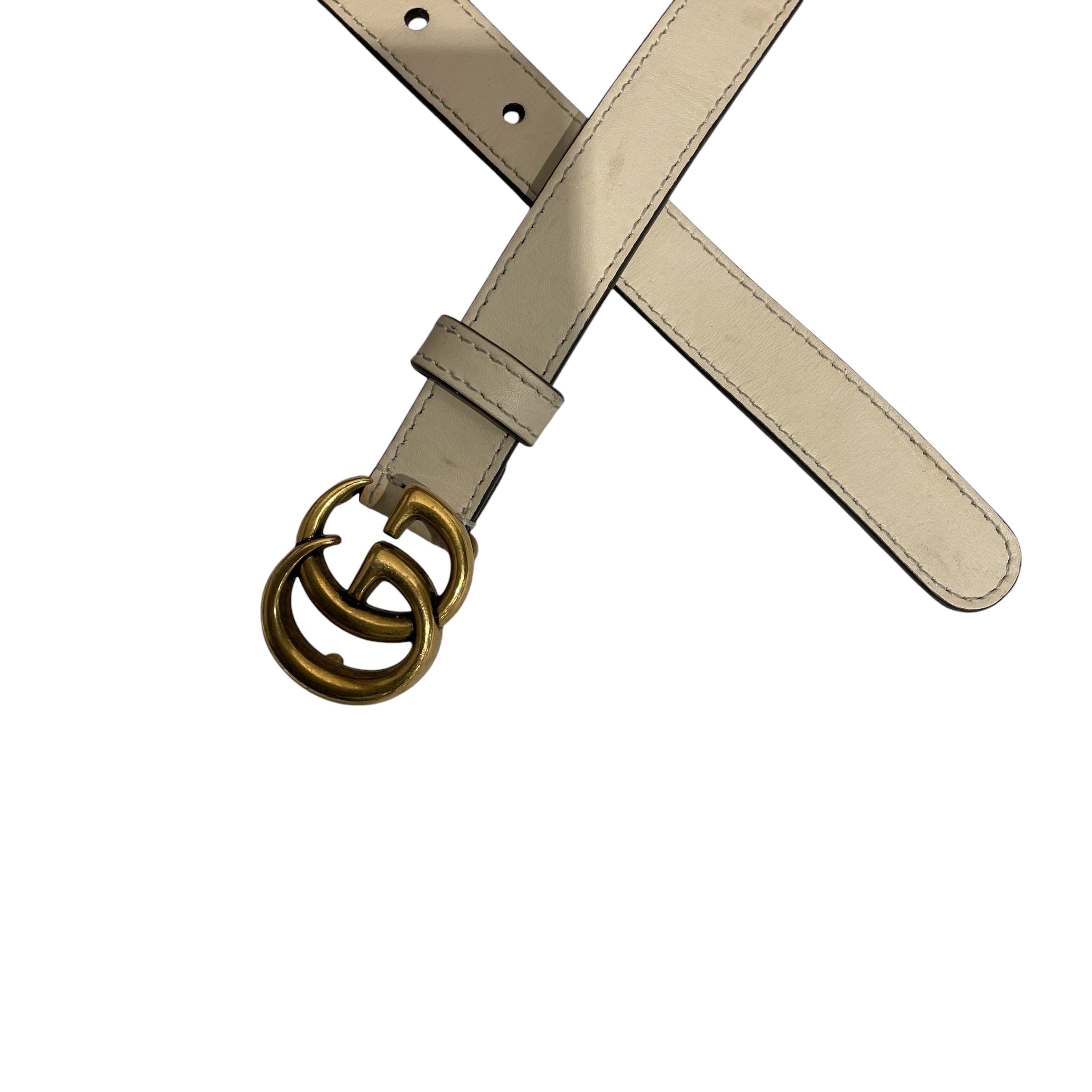 GUCCI/Belt/Leather/CRM/L's/GOLD GG BELT view 2