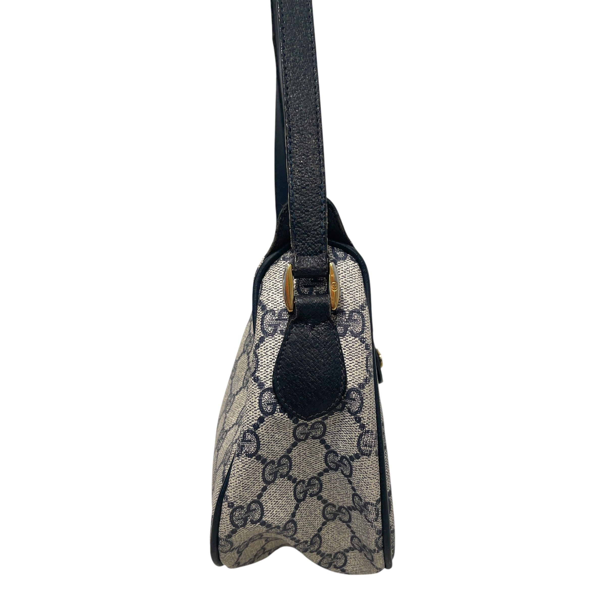 GUCCI/Cross Body Bag/Monogram/Leather/NVY/GG Supreme Monogram Zip Bag view 3