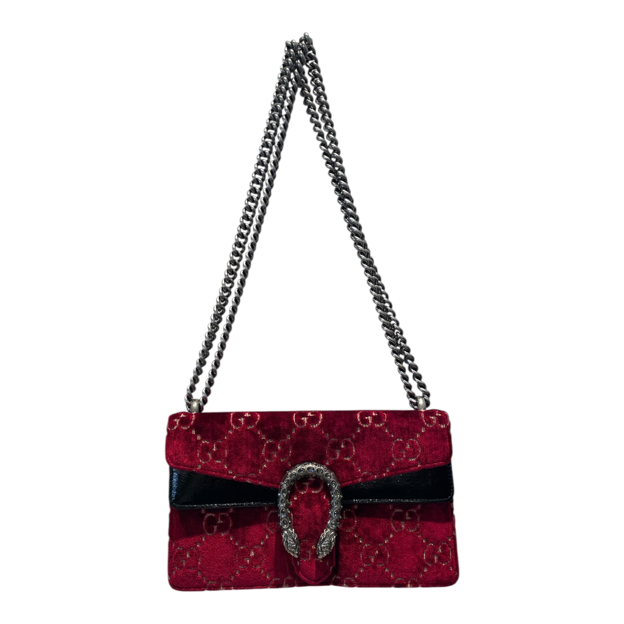 GUCCI/Cross Body Bag/RED/Red Velvet Dionysus Chain Bag view 1