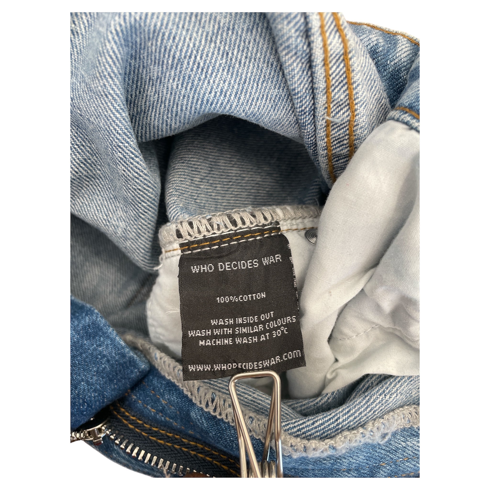 WHO DECIDES WAR/Pants/38/Cotton/BLU/MULTI COLOR LOGOS RHINSTONES view 4