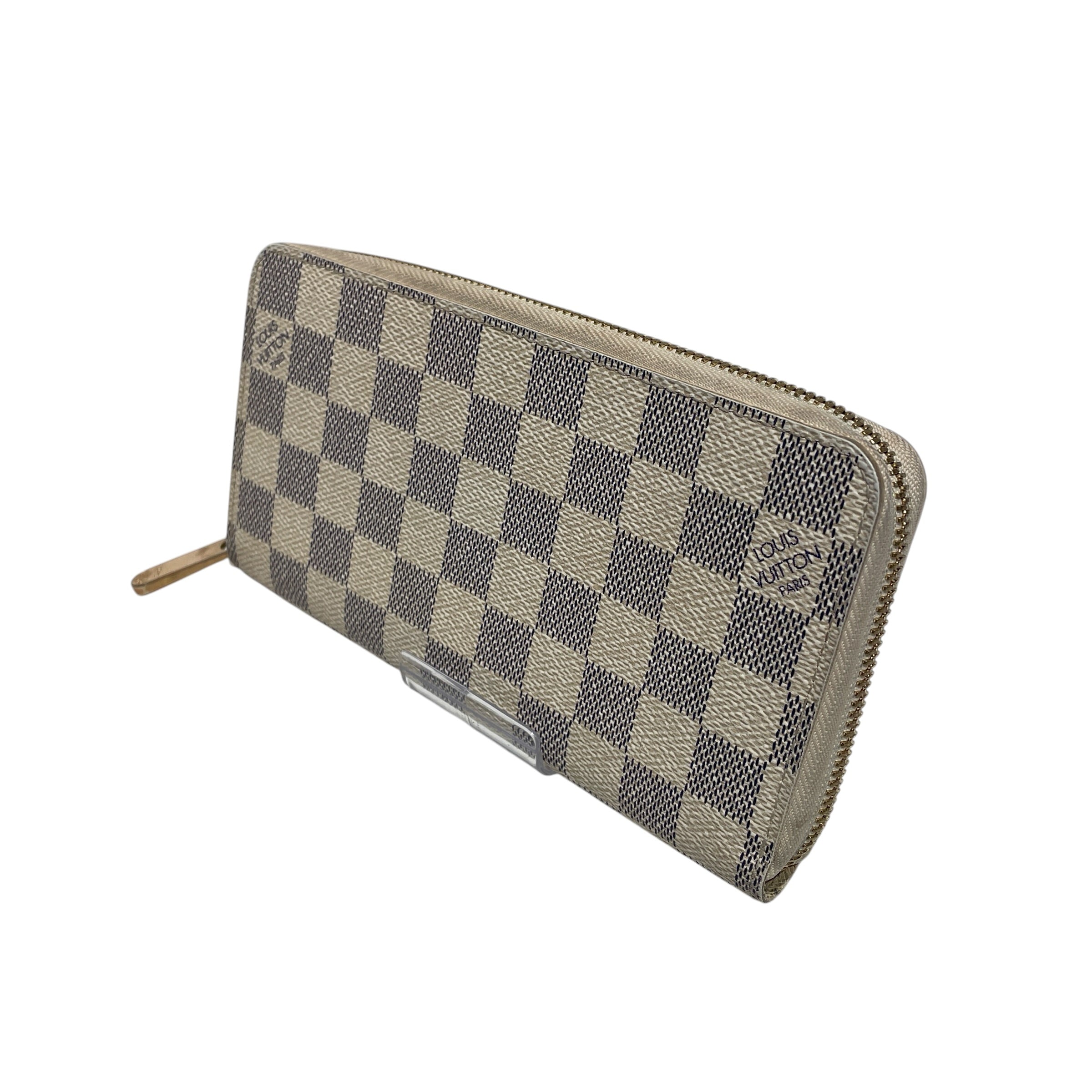 LOUIS VUITTON/Long Wallet/Monogram/Leather/WHT/L's/LONG ZIPPY WALLET view 1
