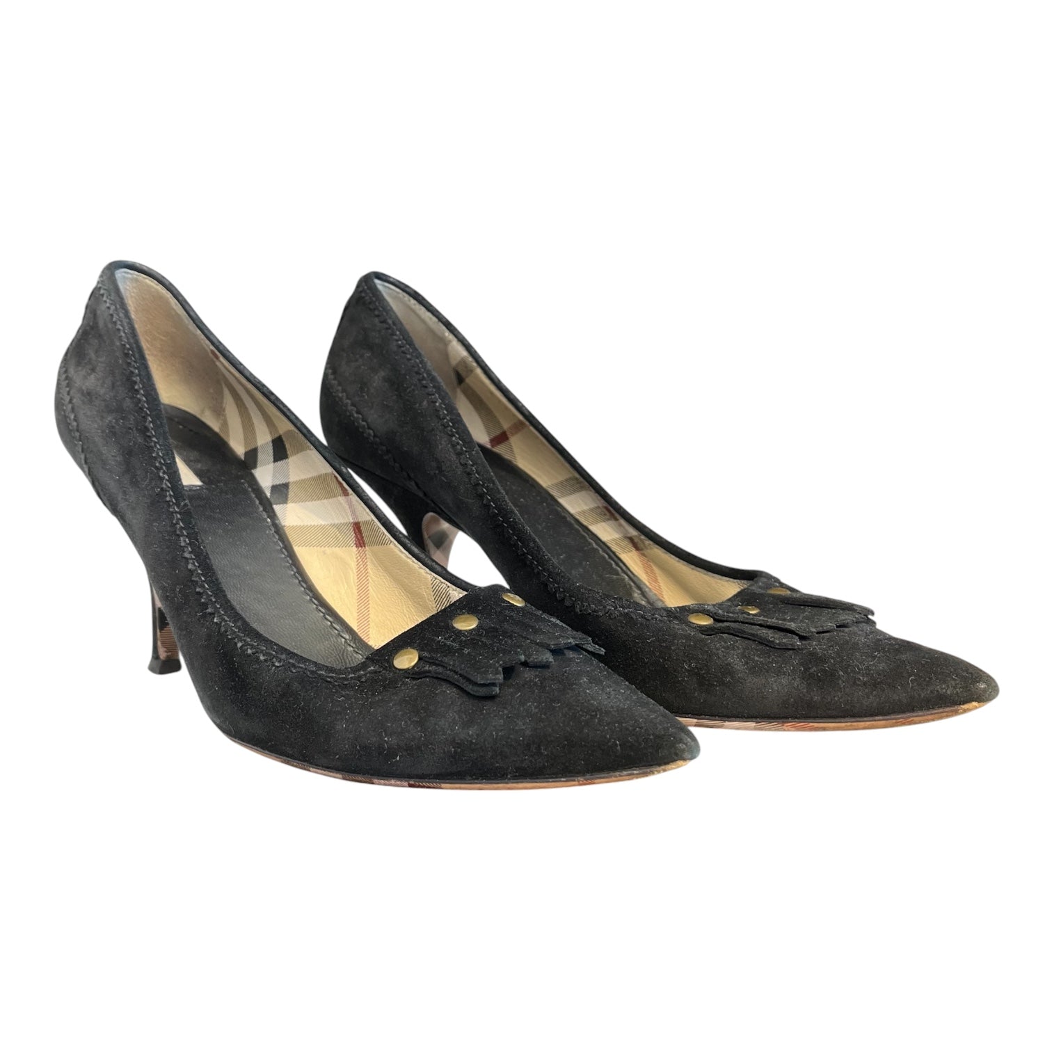 BURBERRY/Heels/EU 38/BLK/tassel heels view 1