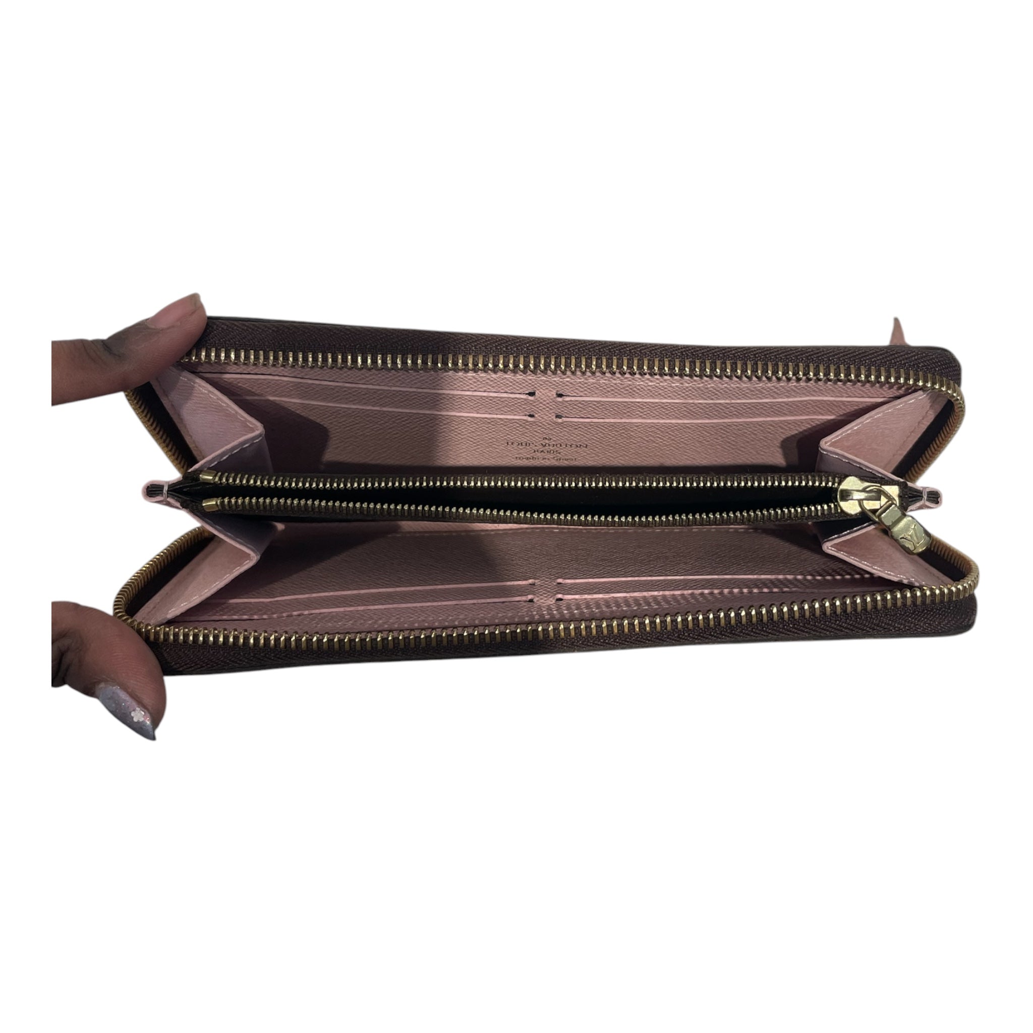 LOUIS VUITTON/Wallet/Monogram/Leather/BRW/Monogram Zip Wallet Pink Int view 4