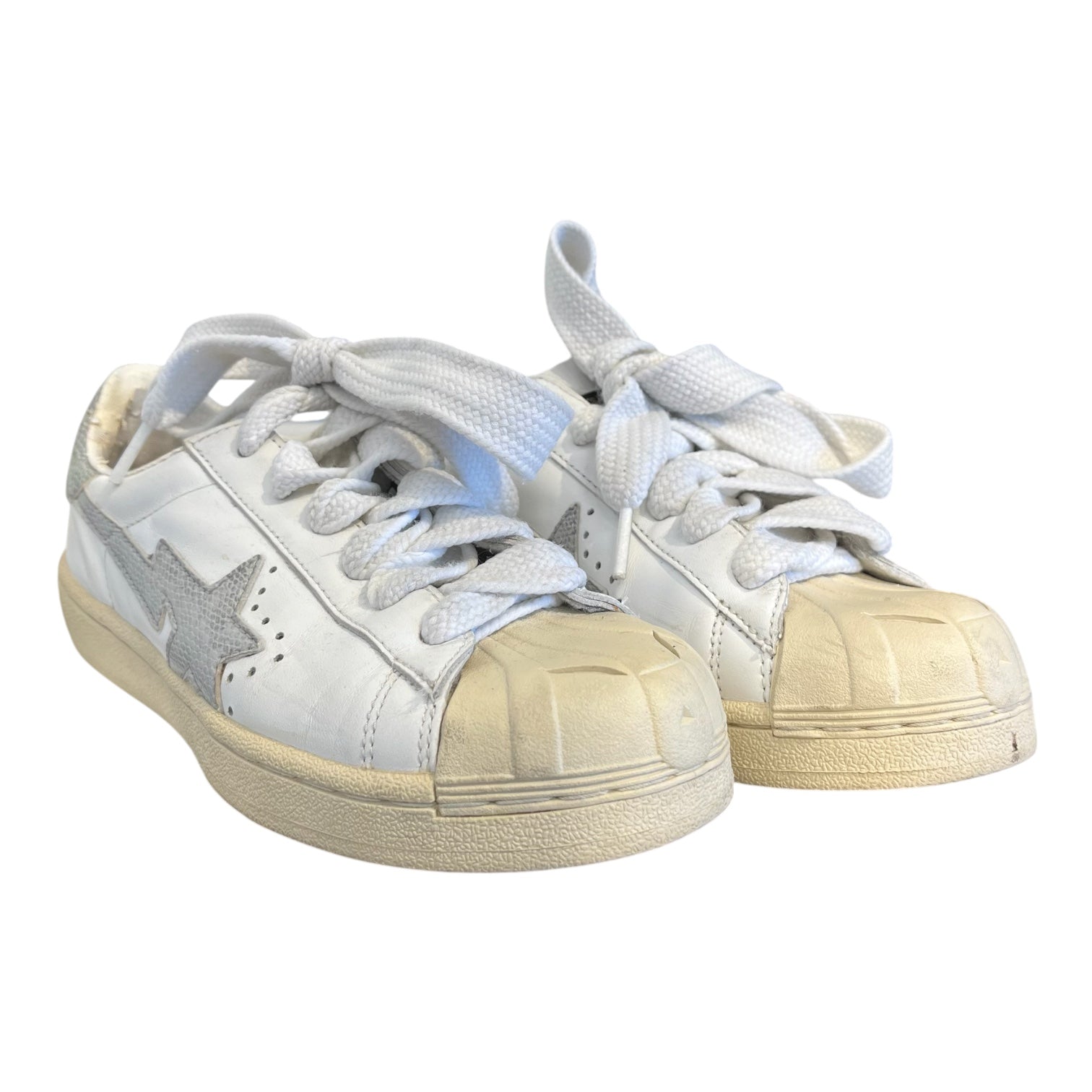 BAPE STA!/Low-Sneakers/US 6.5/Leather/WHT/mad sta bapesta view 1