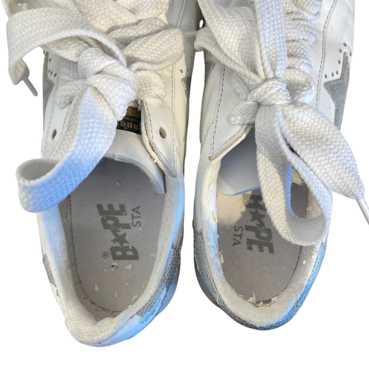 BAPE STA!/Low-Sneakers/US 6.5/Leather/WHT/mad sta bapesta view 3