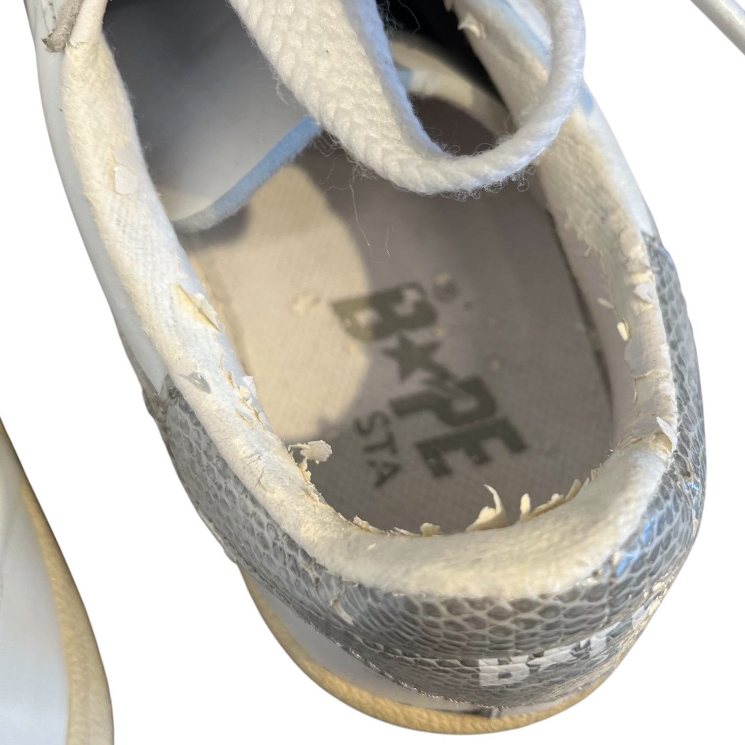 BAPE STA!/Low-Sneakers/US 6.5/Leather/WHT/mad sta bapesta view 5