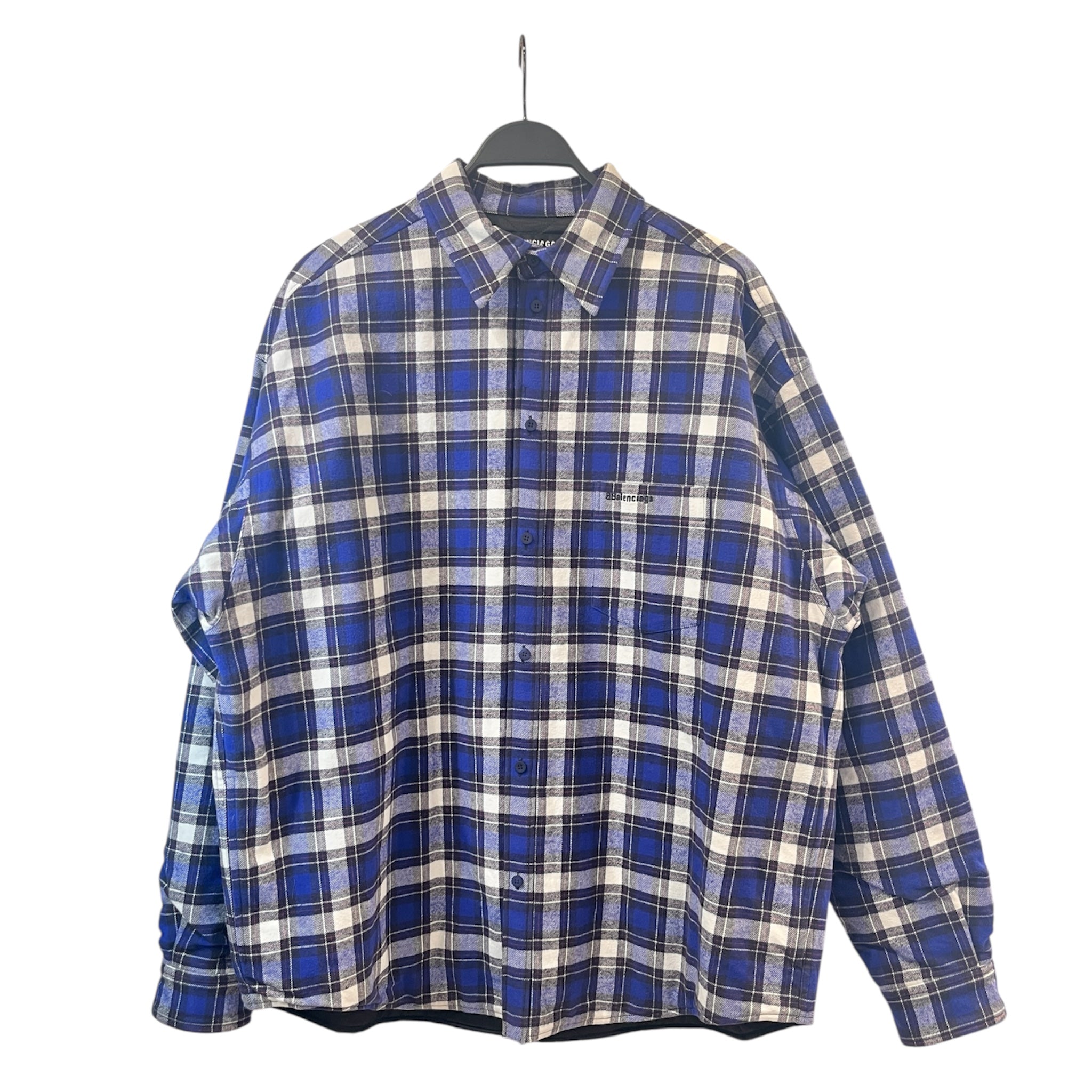 BALENCIAGA/Flannel Shirt/39/Cotton/BLU/TRUCKER FLANNEL view 1