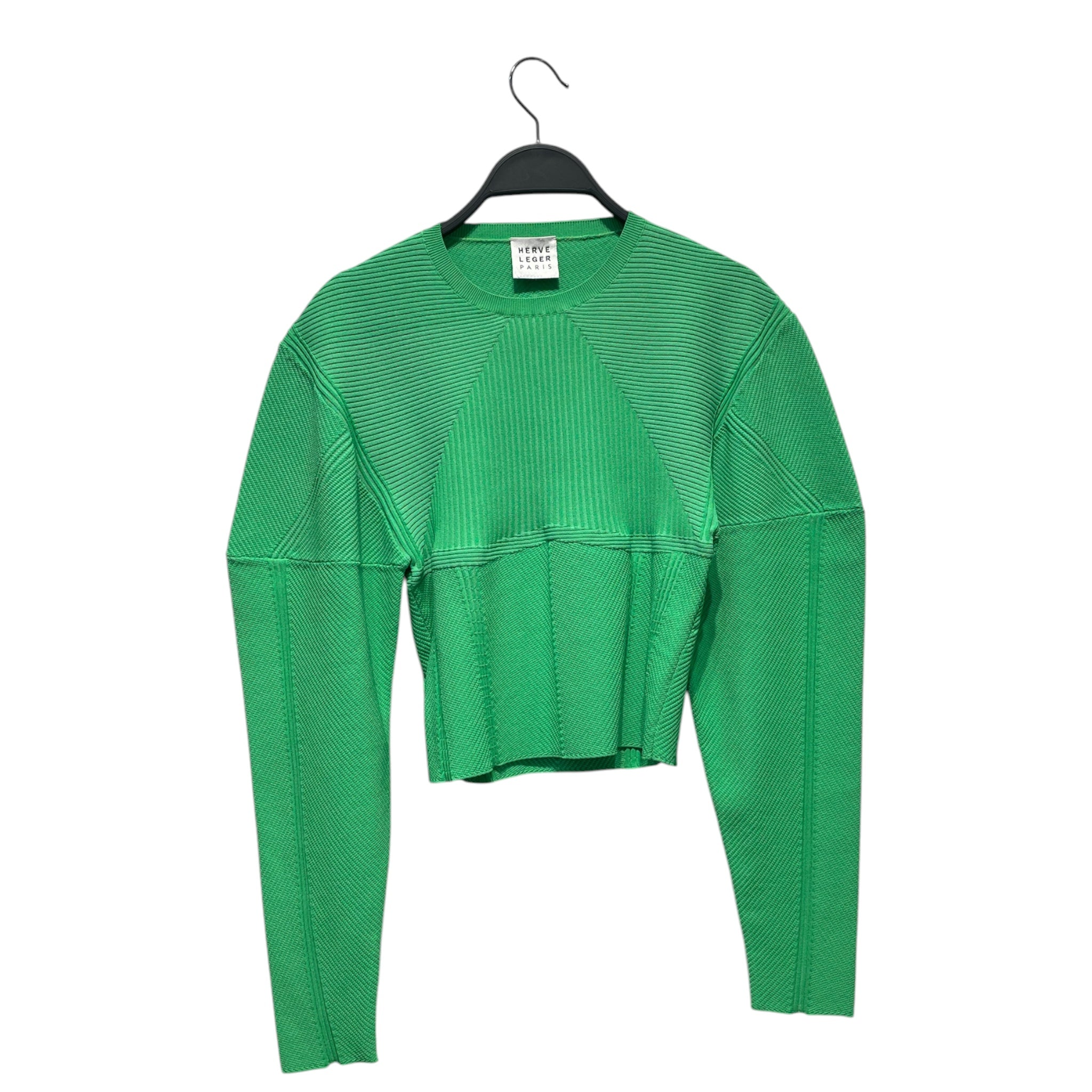 Herve Leger/LS T-Shirt/S/Cotton/GRN/ view 1