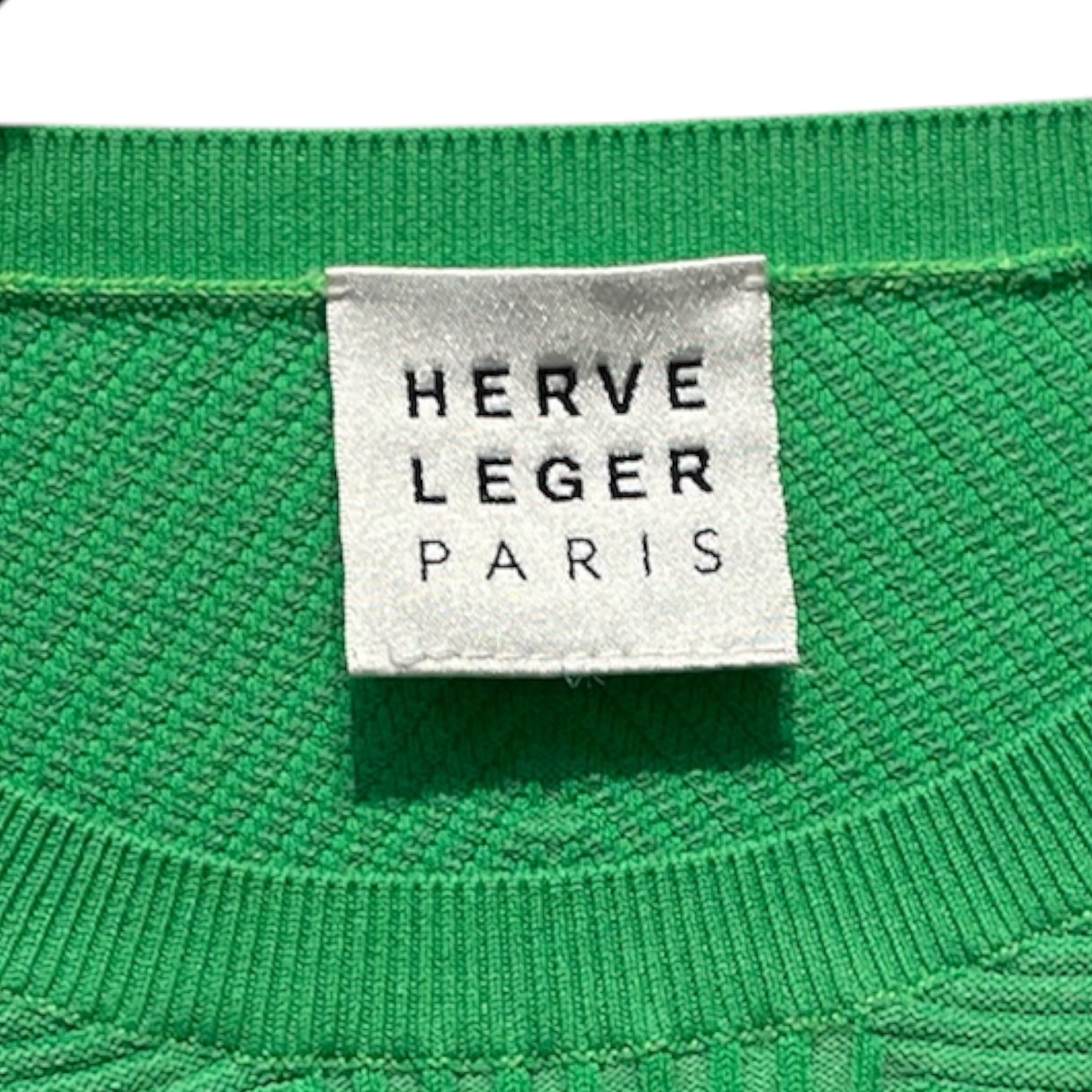 Herve Leger/LS T-Shirt/S/Cotton/GRN/ view 3