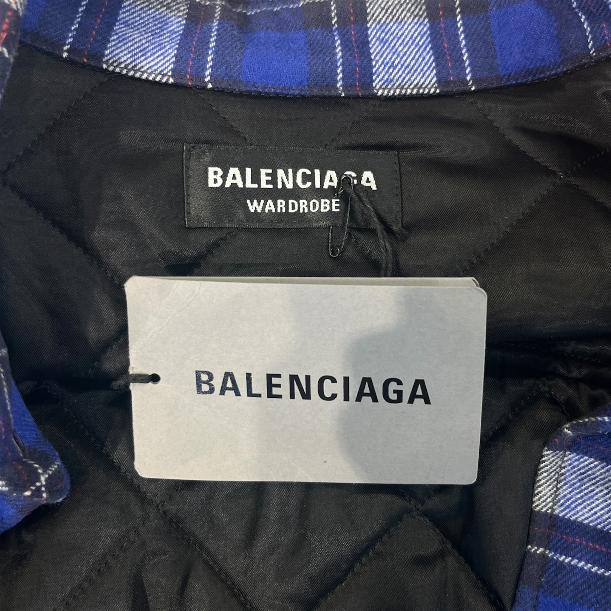 BALENCIAGA/Flannel Shirt/39/Cotton/BLU/TRUCKER FLANNEL view 3