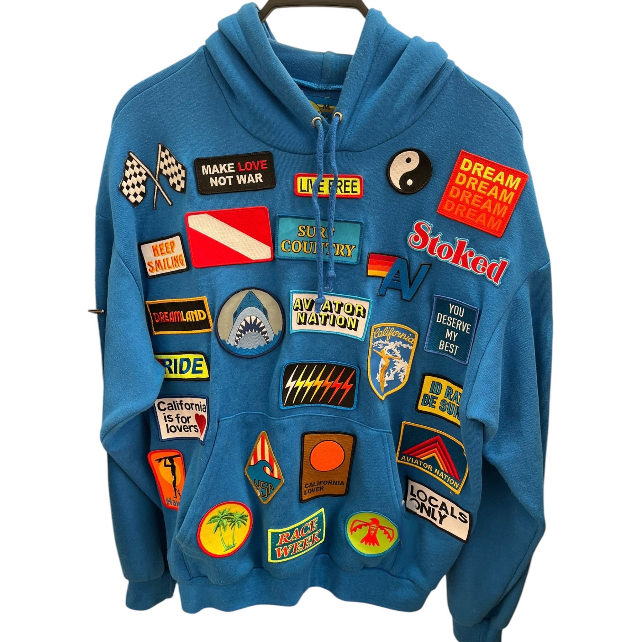 Aviator NATION/Hoodie/M/Cotton/BLU/PATCH FLOODED HOODIE view 1