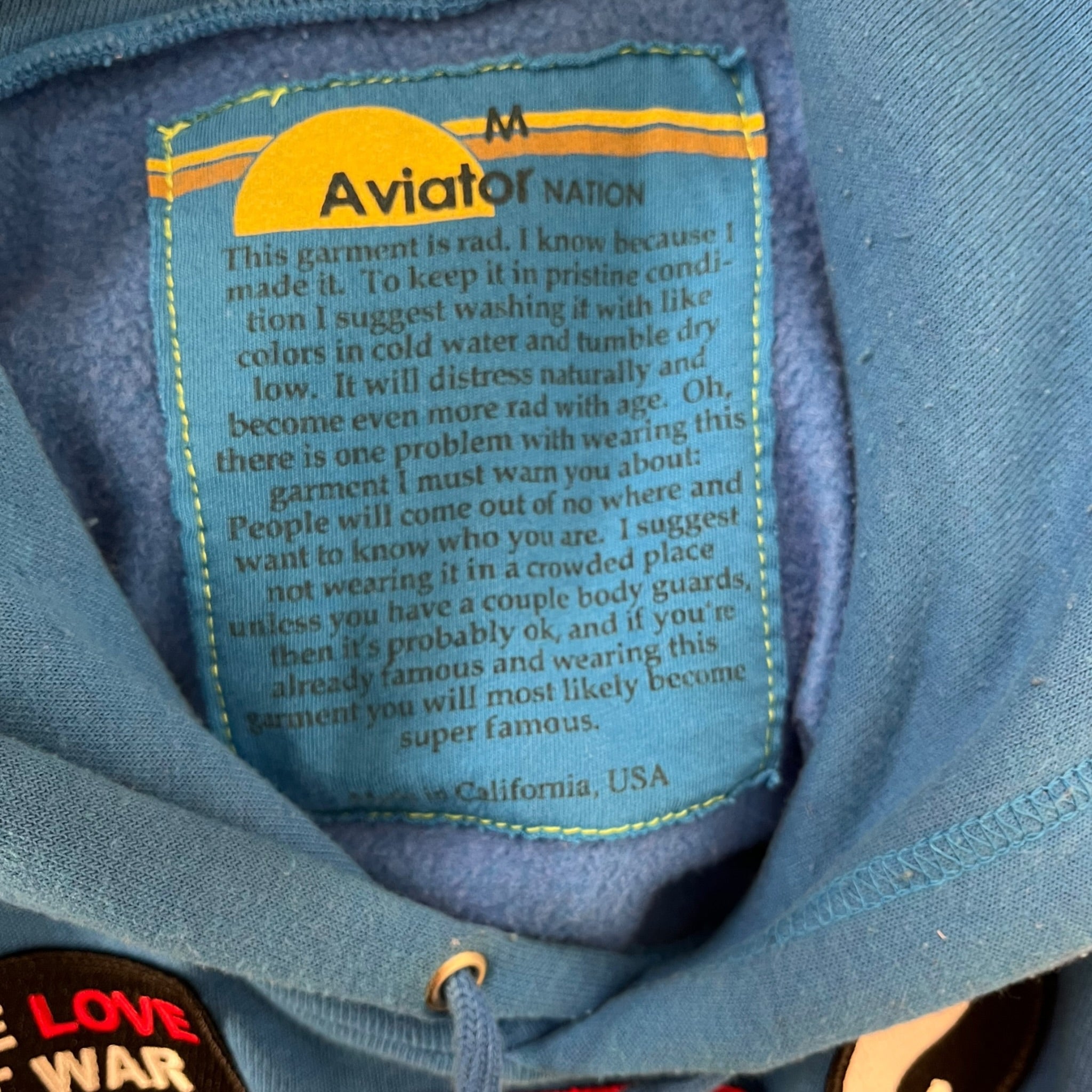 Aviator NATION/Hoodie/M/Cotton/BLU/PATCH FLOODED HOODIE view 4