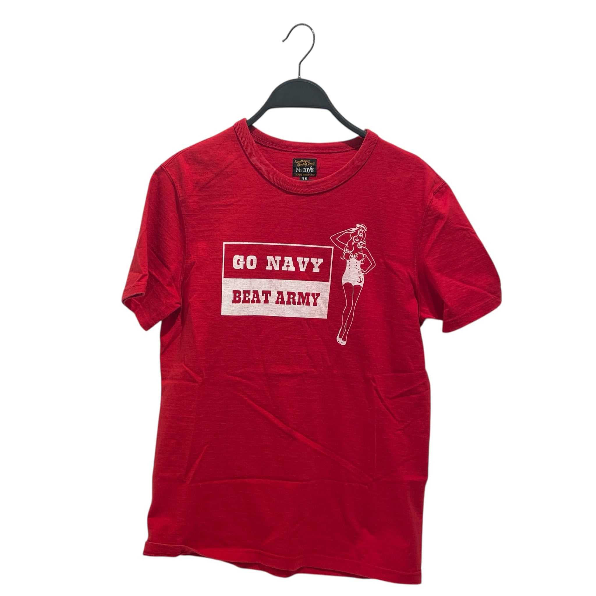 THE REAL McCOY'S/T-Shirt/38/Cotton/RED/Graphic/GO NAVY view 1