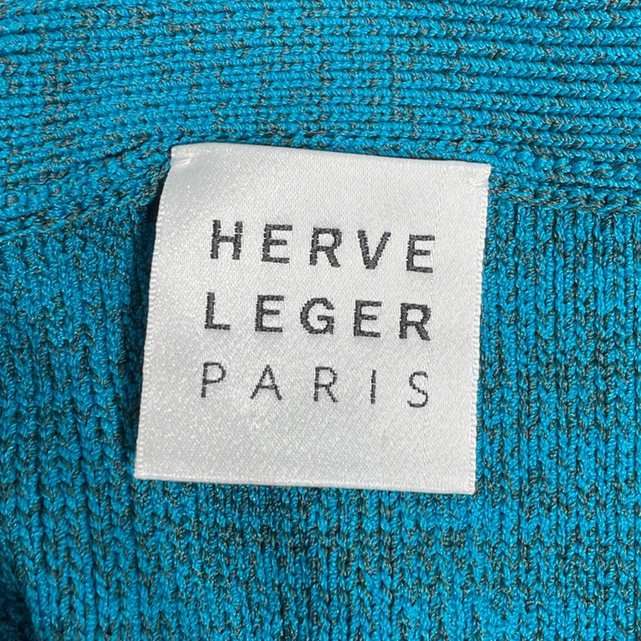 Herve Leger/SS Blouse/S/Cotton/BLU/button front view 3
