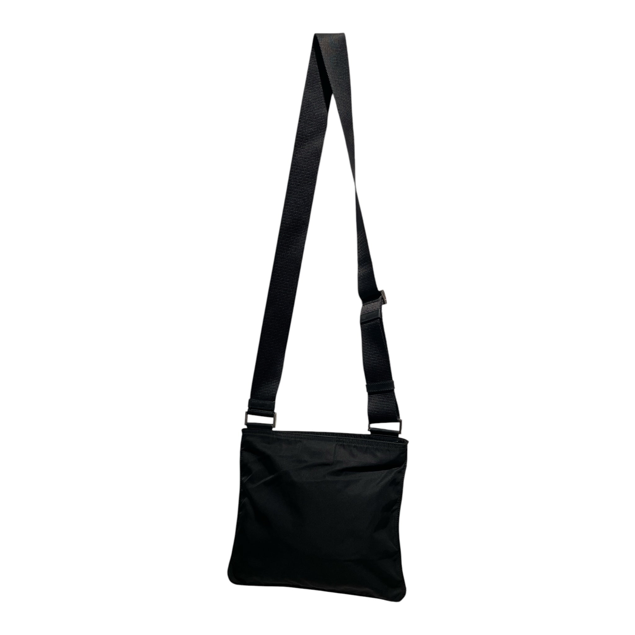 PRADA/Cross Body Bag/Nylon/BLK/flat messenger view 2