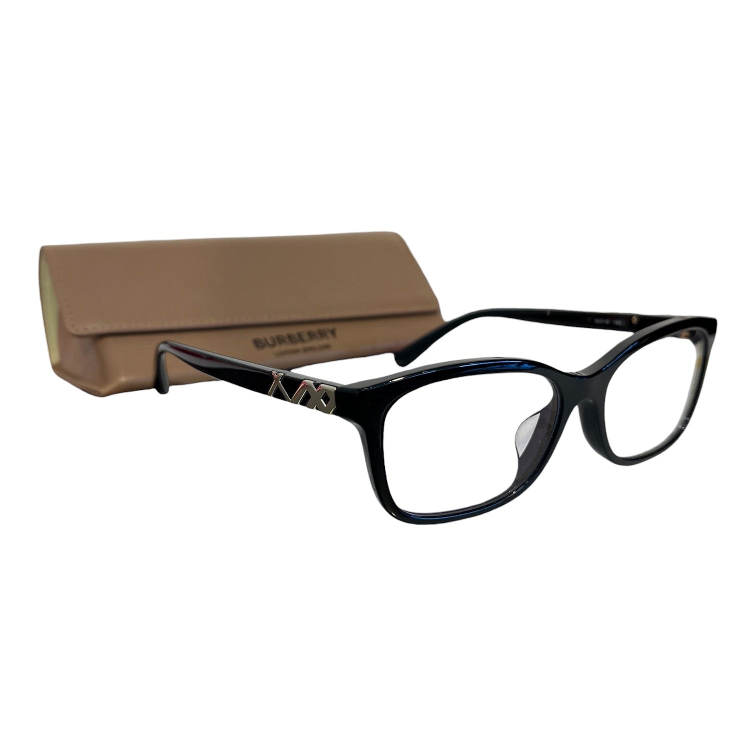BURBERRY/Glasses/Plastic/BLK/L's/silver accents view 2