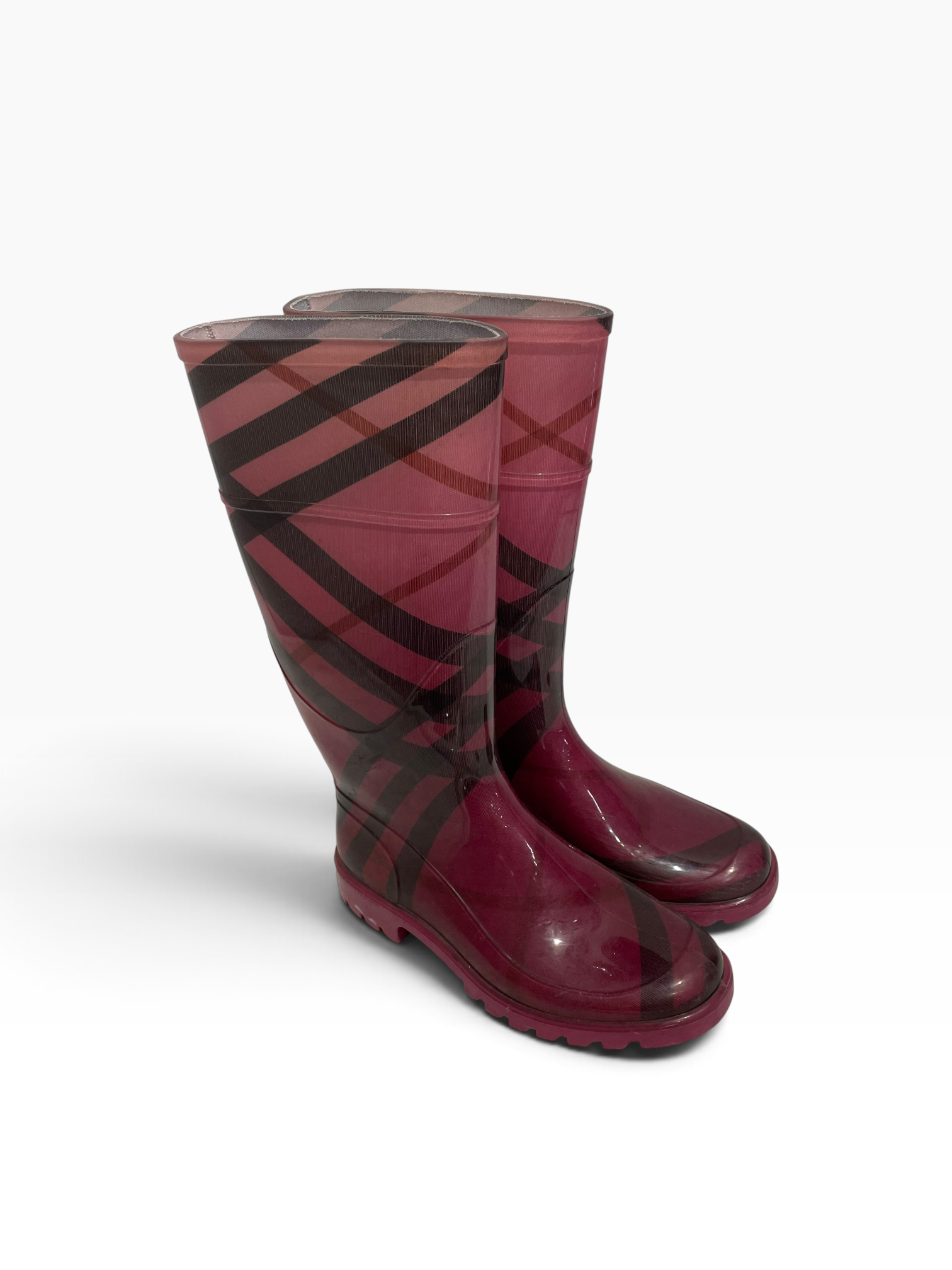 BURBERRY/Rain Boots/EU 36/Tartan/PNK/Check Rain Boots view 1
