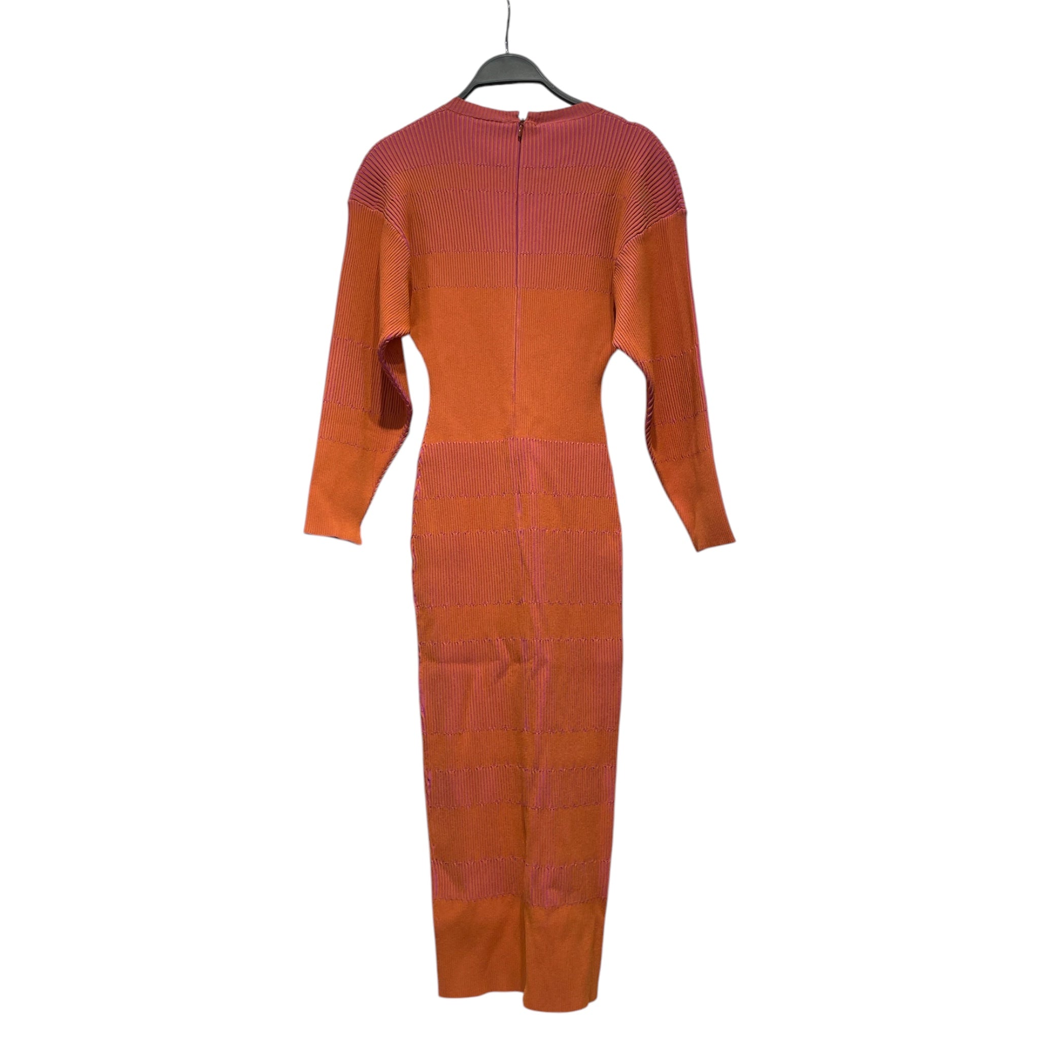 Herve Leger/LS Dress/S/Stripe/Cotton/ORN/Maxi Length/pink and orange rib knit view 2