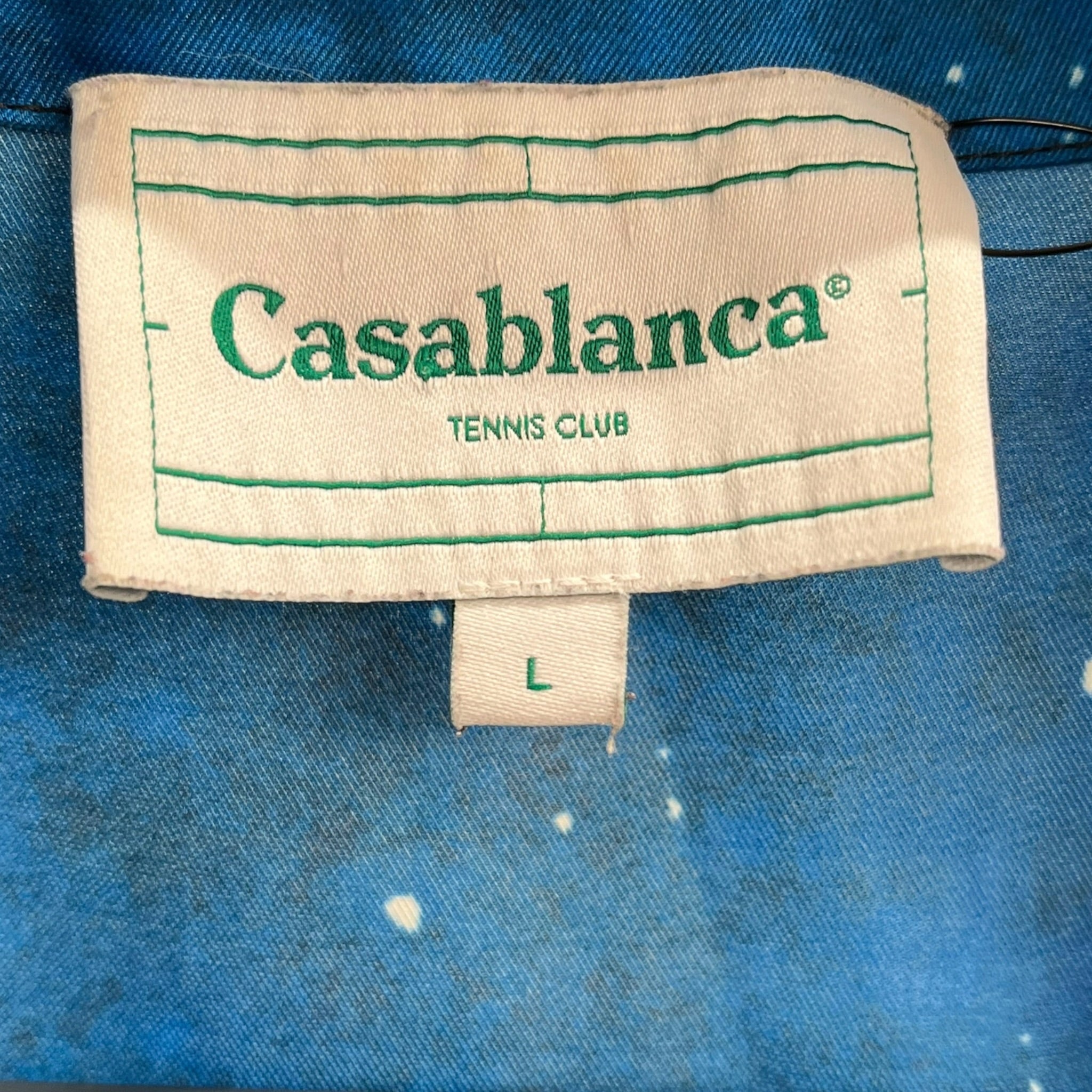 CASABLANCA/Shirt/L/Silk/BLU/All Over Print/NIGHT PALM TREE OCEAN view 3