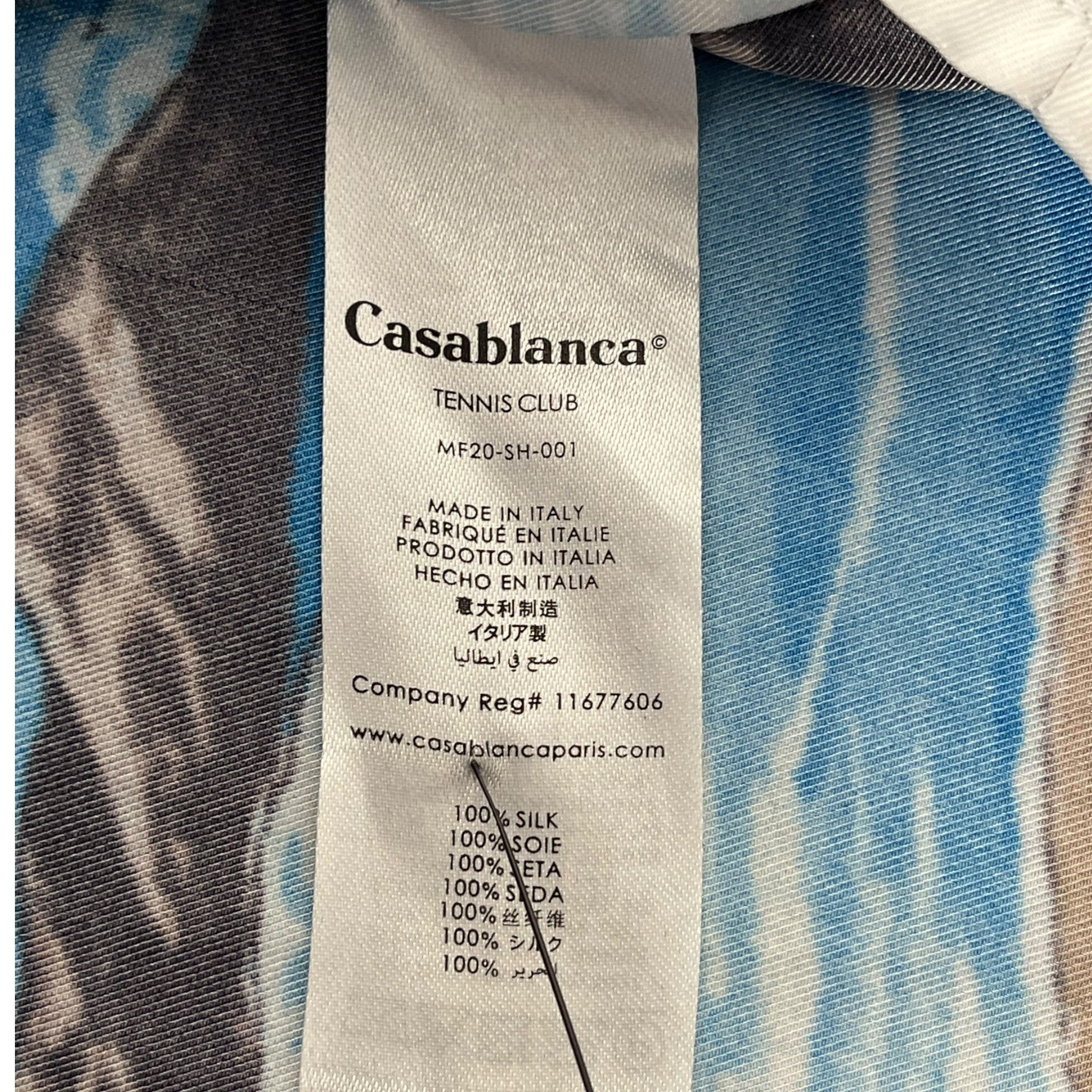 CASABLANCA/Shirt/L/Silk/BLU/All Over Print/NIGHT PALM TREE OCEAN view 4