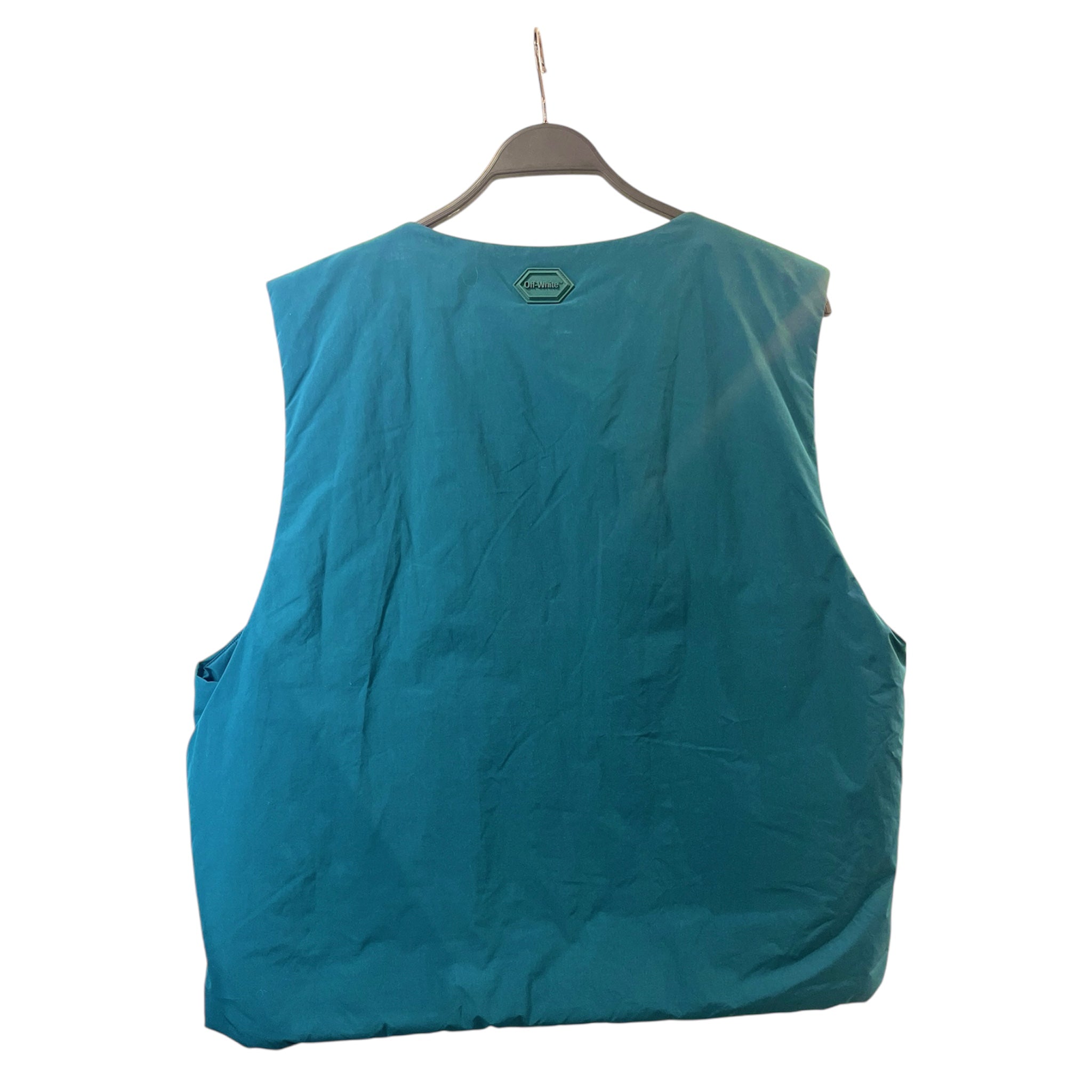 OFF-WHITE/Puffer Vest/L/Polyester/BLU/PATCH PEACH STRAP INSULATED view 2