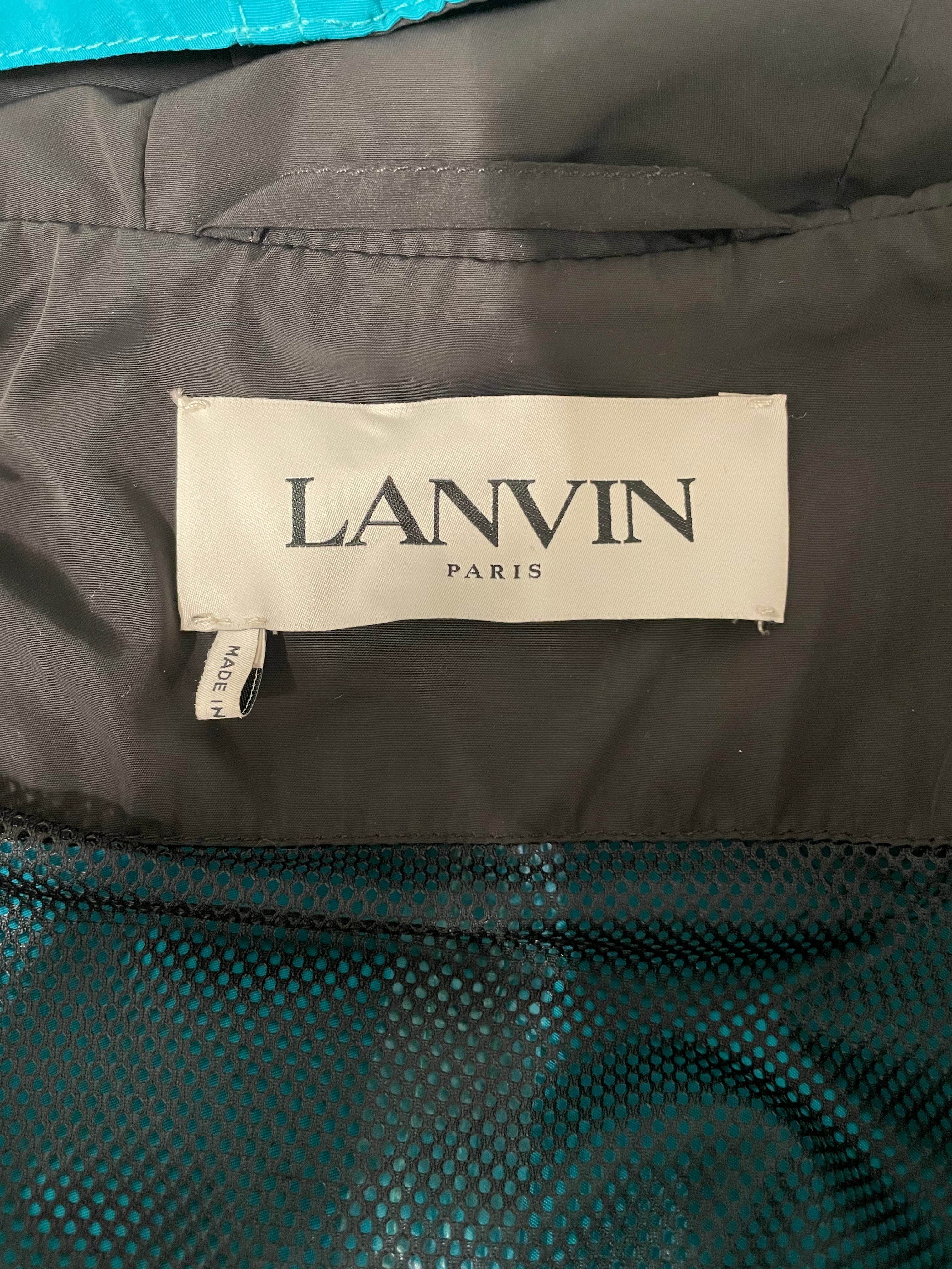 LANVIN/Trench Coat/M/Polyester/IDG/Border/ppl embroidered view 3