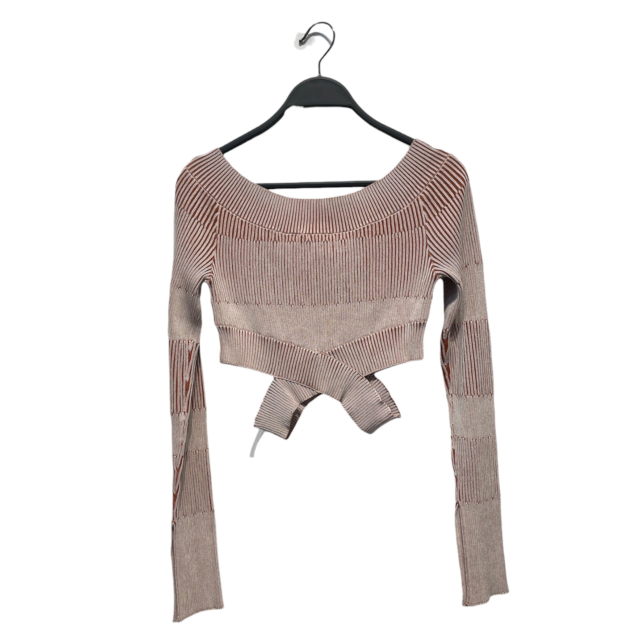 Herve Leger/LS T-Shirt/S/Stripe/Cotton/CML/side cut outs view 2