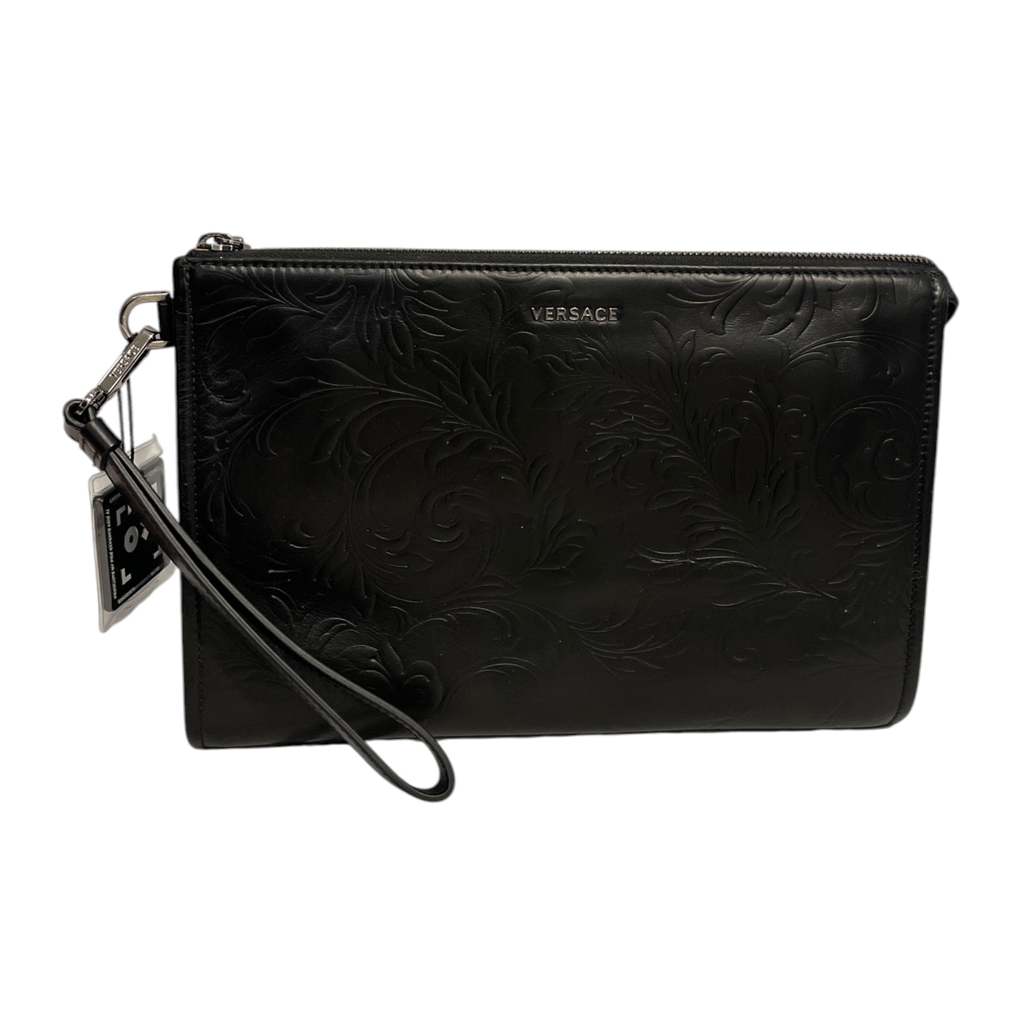 VERSACE/Clutch Bag/Floral Pattern/Leather/BLK/BLK CLUTCH FLORAL PATTERN view 1