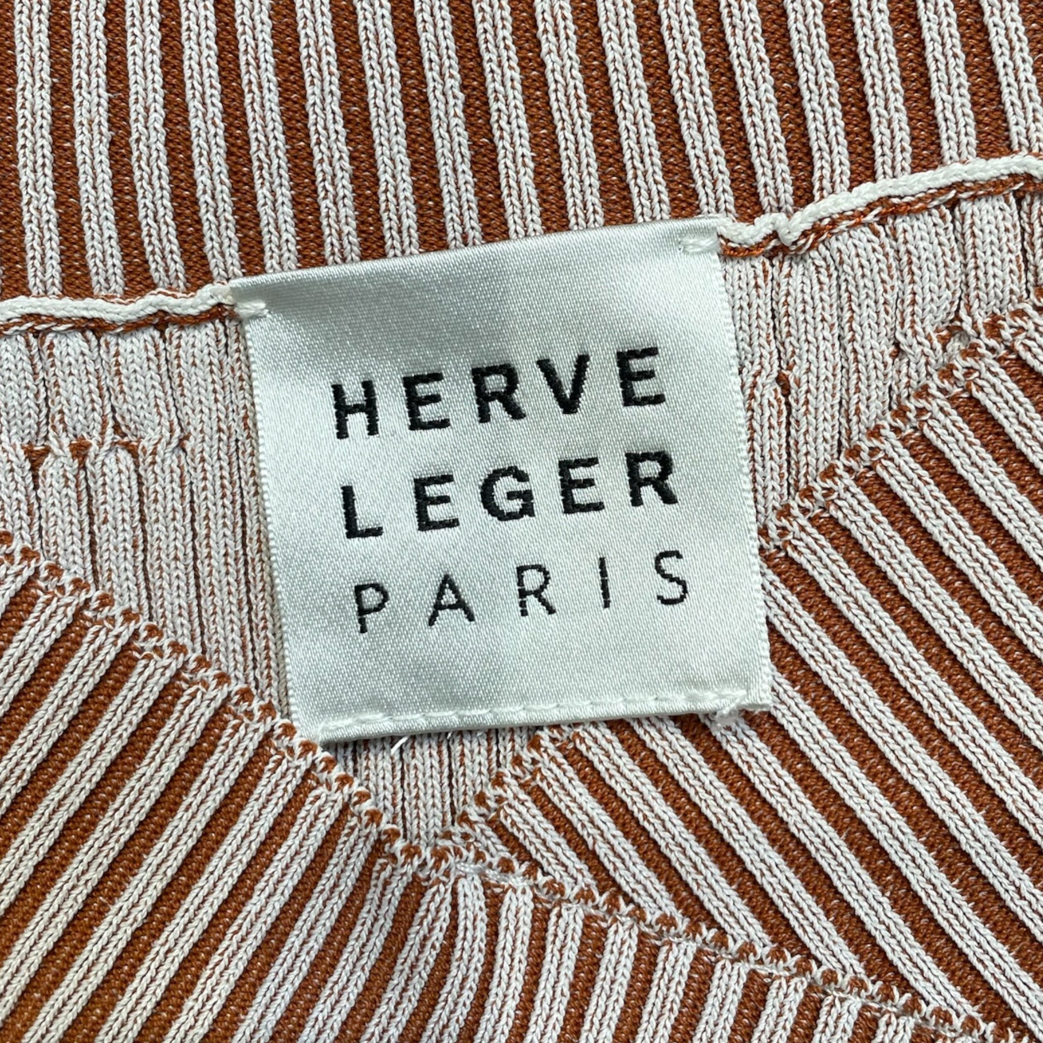 Herve Leger/LS T-Shirt/S/Stripe/Cotton/CML/side cut outs view 3