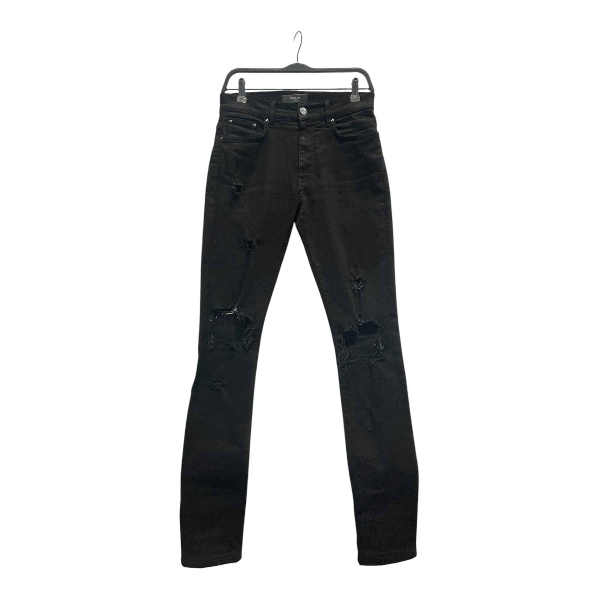 AMIRI/Skinny Pants/29/Cotton/BLK/skinny knee blow out view 1