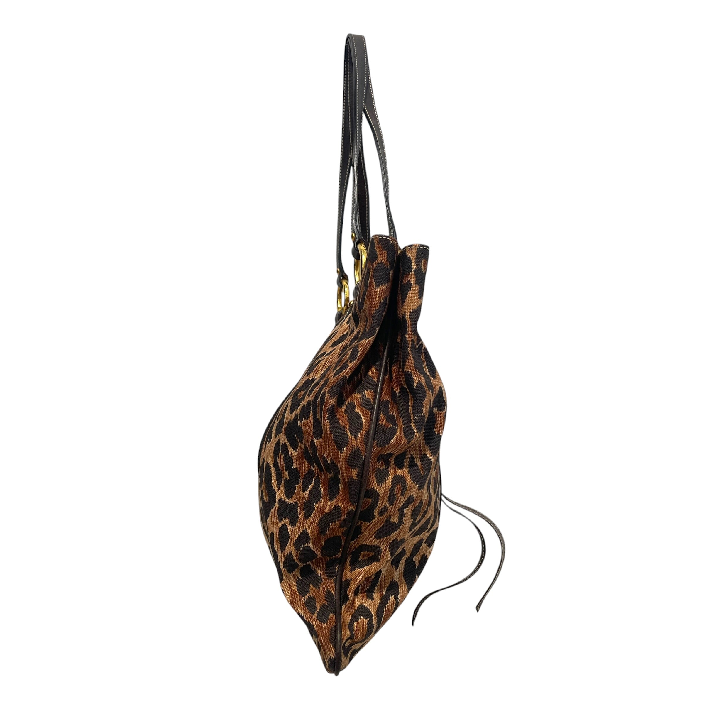 DOLCE&GABBANA/Tote Bag/Animal Pattern/Cotton/BRW/Leopard Print Leather Trim view 3
