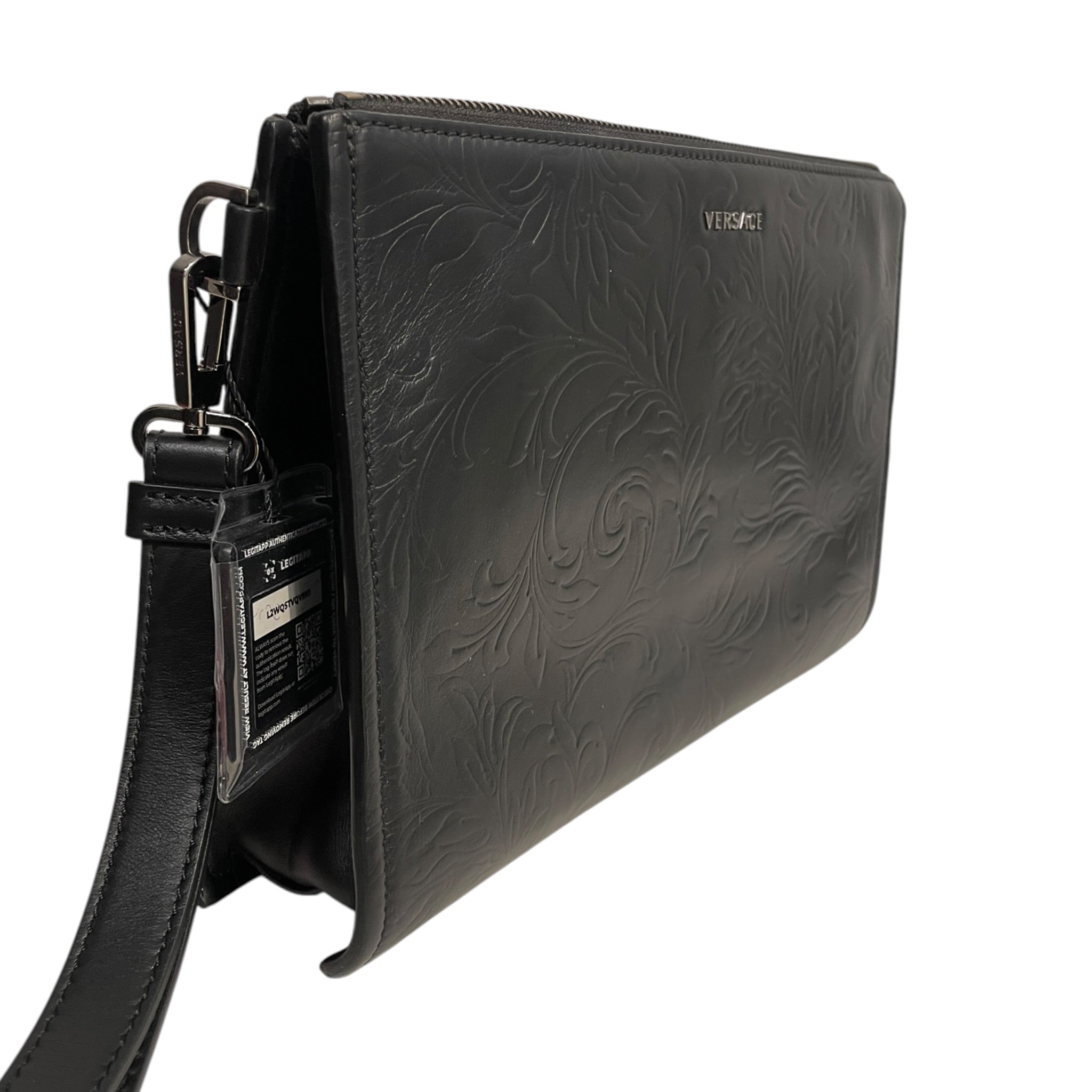 VERSACE/Clutch Bag/Floral Pattern/Leather/BLK/BLK CLUTCH FLORAL PATTERN view 6