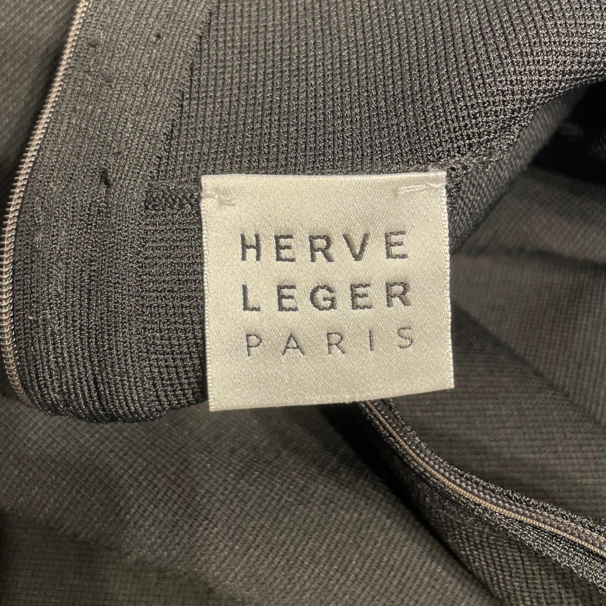 Herve Leger/LS Dress/S/Cotton/BLK/Mini Length/ view 3