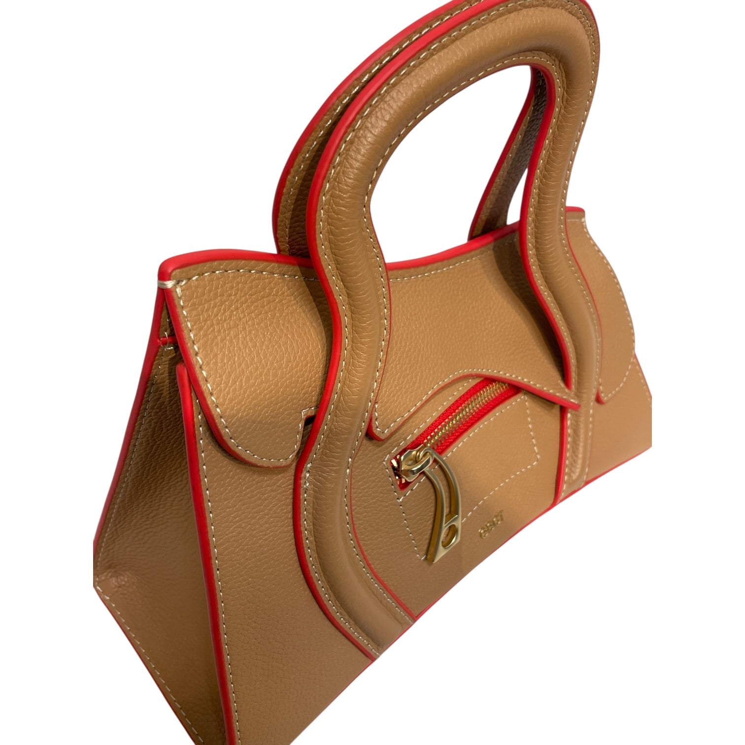 GSCT/Hand Bag/Leather/KHK/RED OUTLINE STITCH/ GSCT GOLD view 3