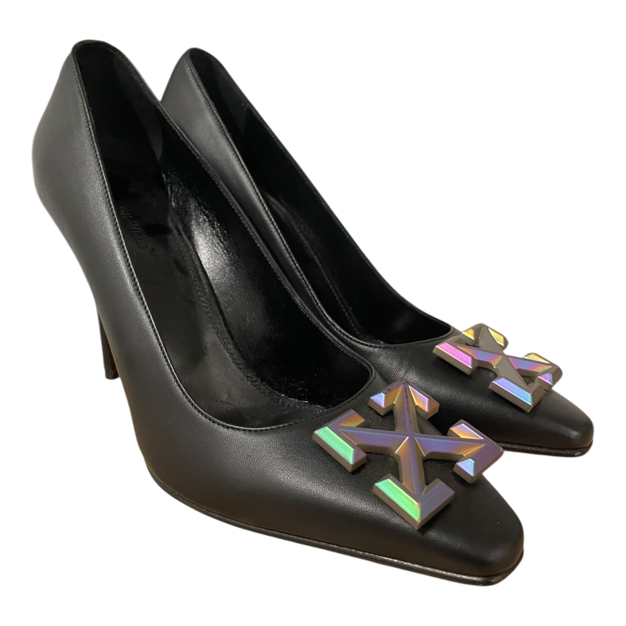 OFF-WHITE/Heels/EU 38/Leather/BLK/ARROW PUMP view 1