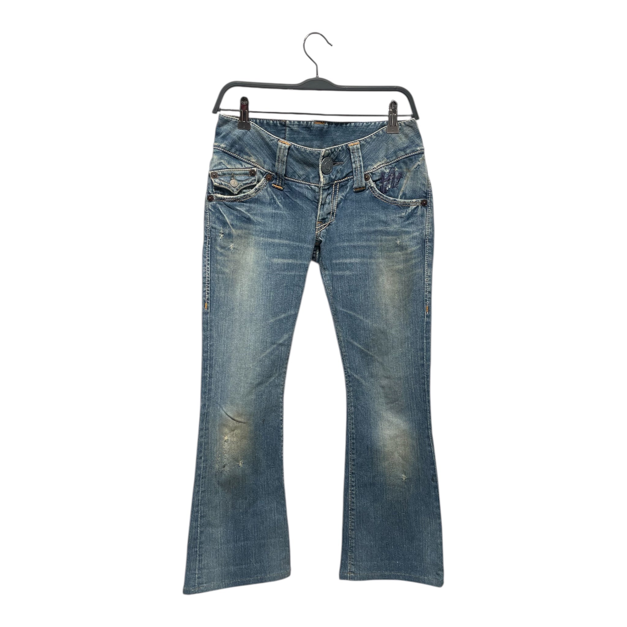 HYSTERIC GLAMOUR/Bootcut Pants/30/Denim/IDG/distressed lowrise view 1