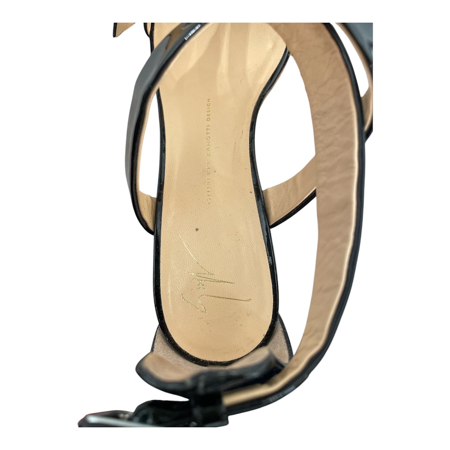 GIUSEPPE ZANOTTI DESIGN/Heels/EU 38.5/Leather/BLK/Wedge Heel/Roz 90 Wedge Sandals view 3