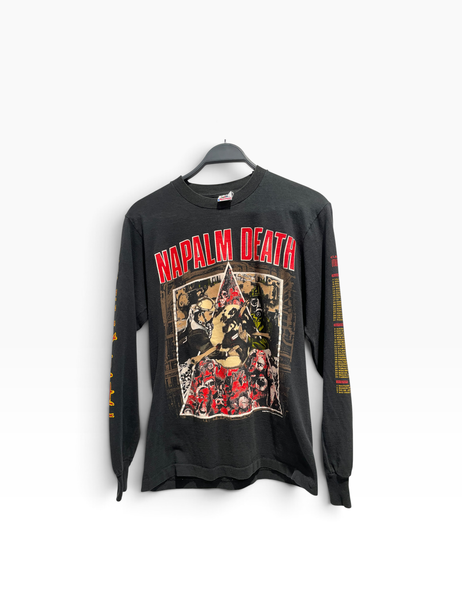 Vintage/LS T-Shirt/M/Cotton/BLK/Graphic/1992 Napalm Death US Tour view 1