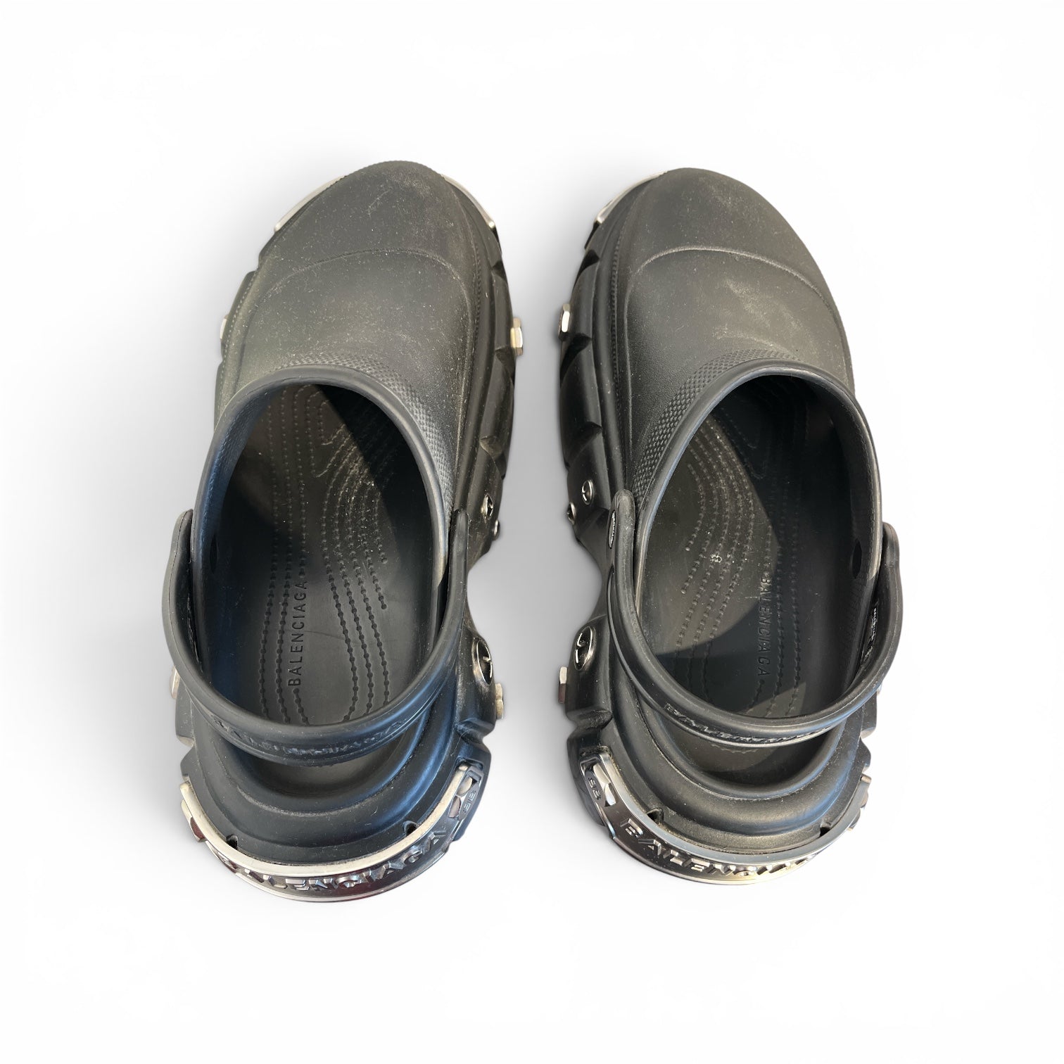 BALENCIAGA/Sandals/EU 44/BLK/CROC CLOGS WITH HARDWARE view 3