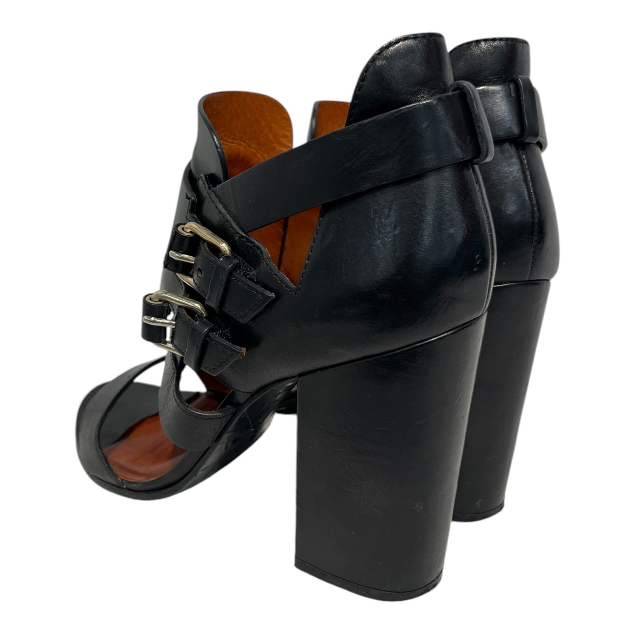 GIVENCHY/Heels/EU 39/Leather/BLK/Double Buckle Block Heels view 2