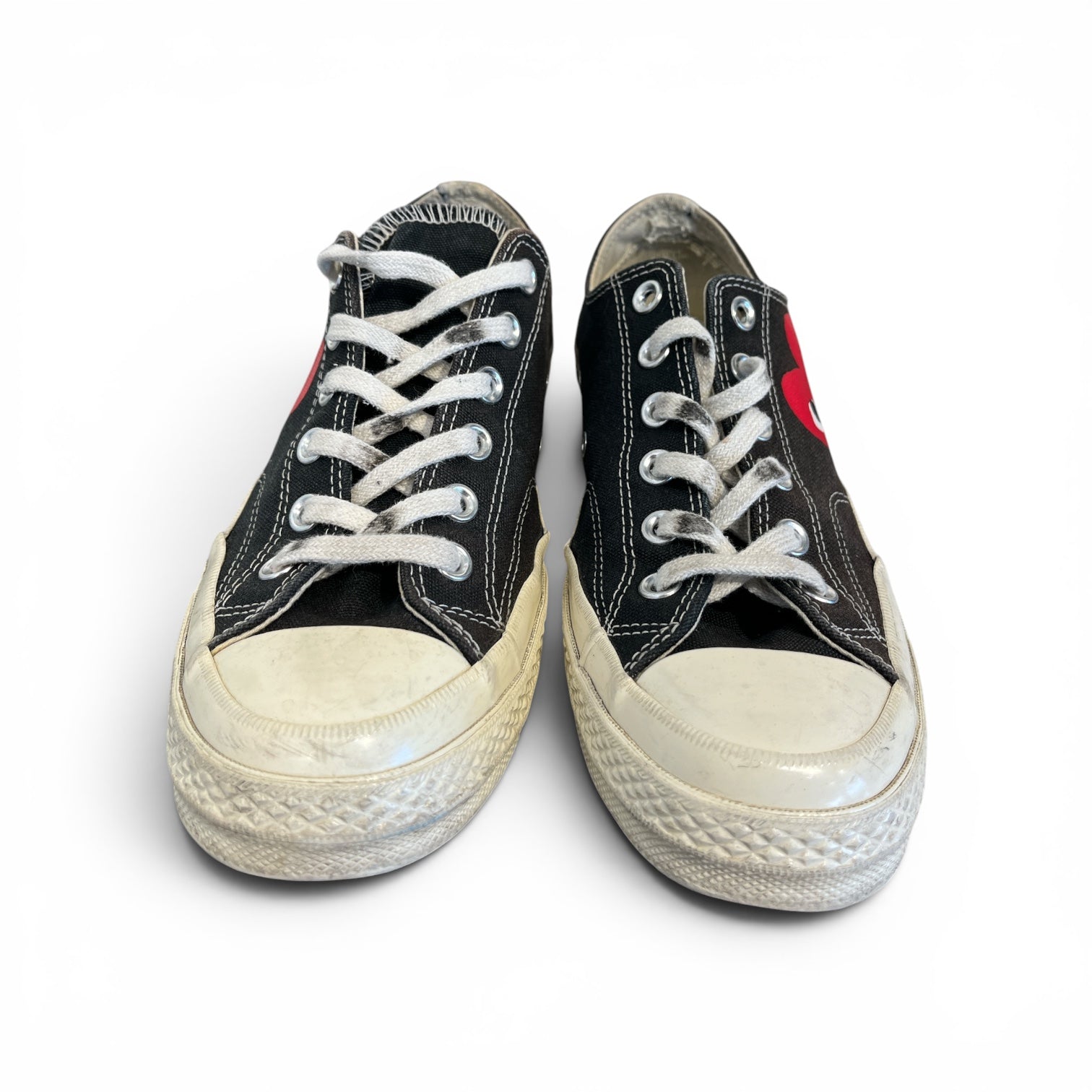 CONVERSE/PLAY COMME des GARCONS/Low-Sneakers/US 7/BLK/faded heart shoes view 1