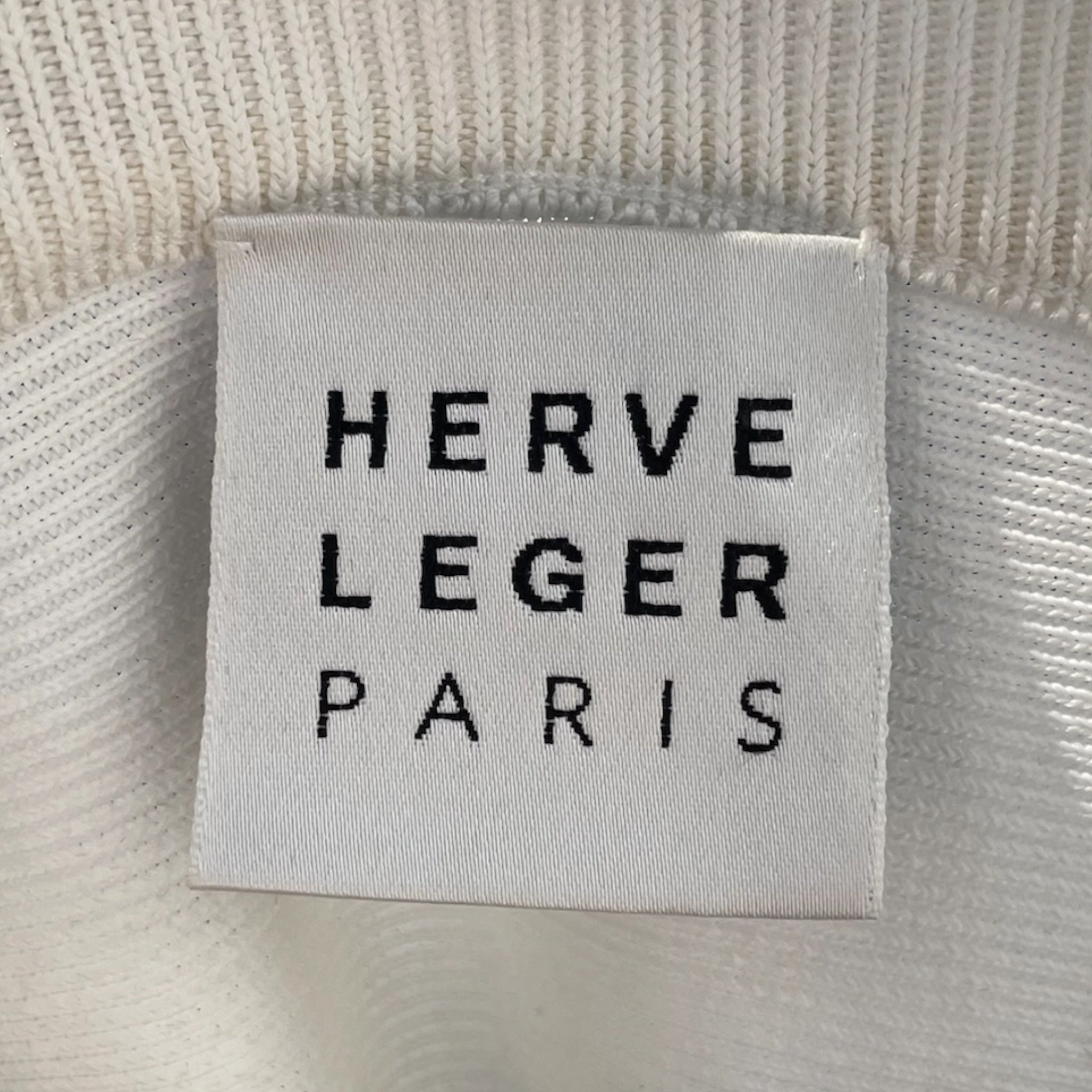Herve Leger/SS Dress/S/Cotton/WHT/Midi Length/white and black bandage view 3
