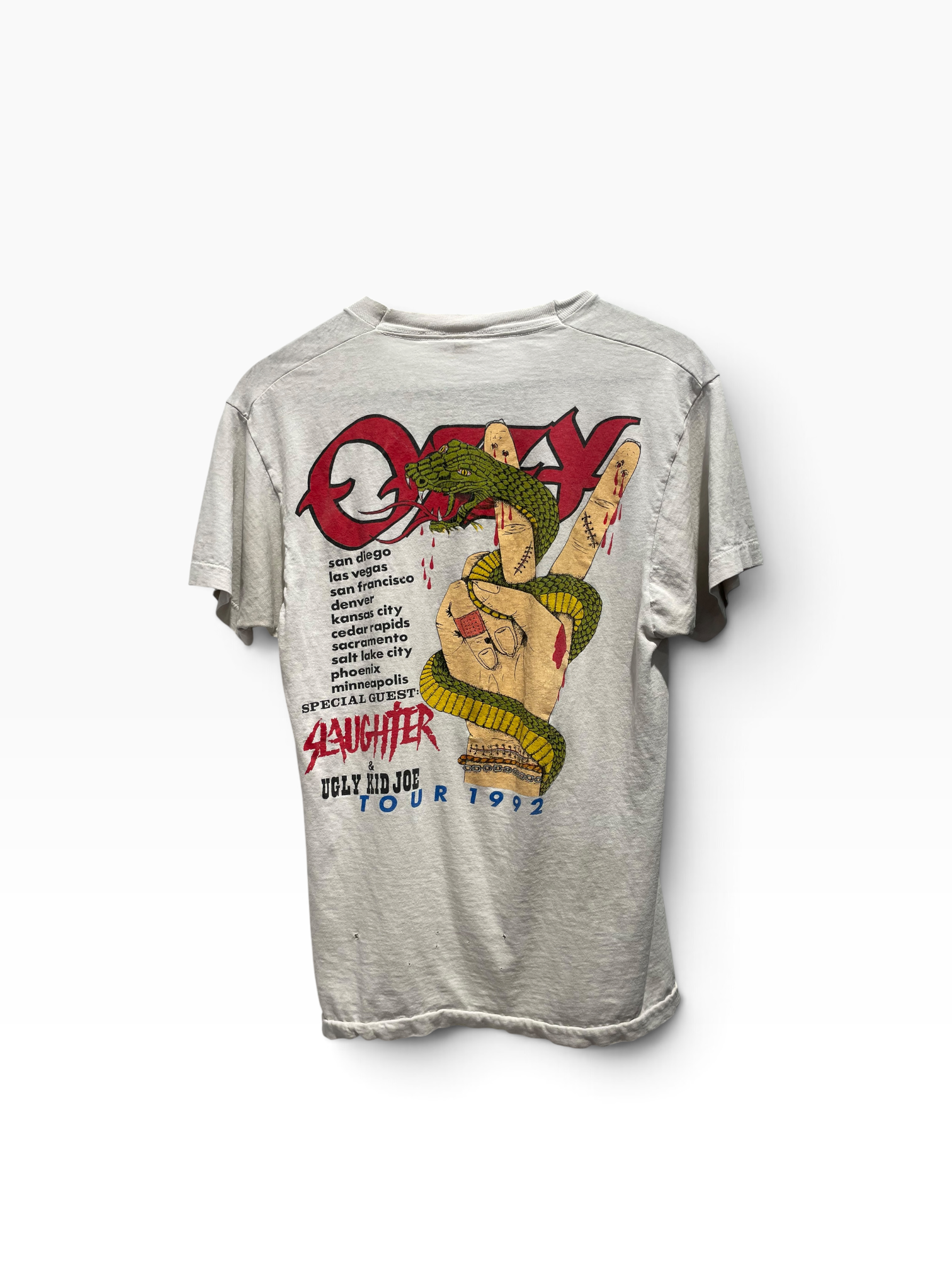 Vintage/T-Shirt/L/Cotton/WHT/Graphic/Ozzy Osborne 1992 Tour Tee view 2