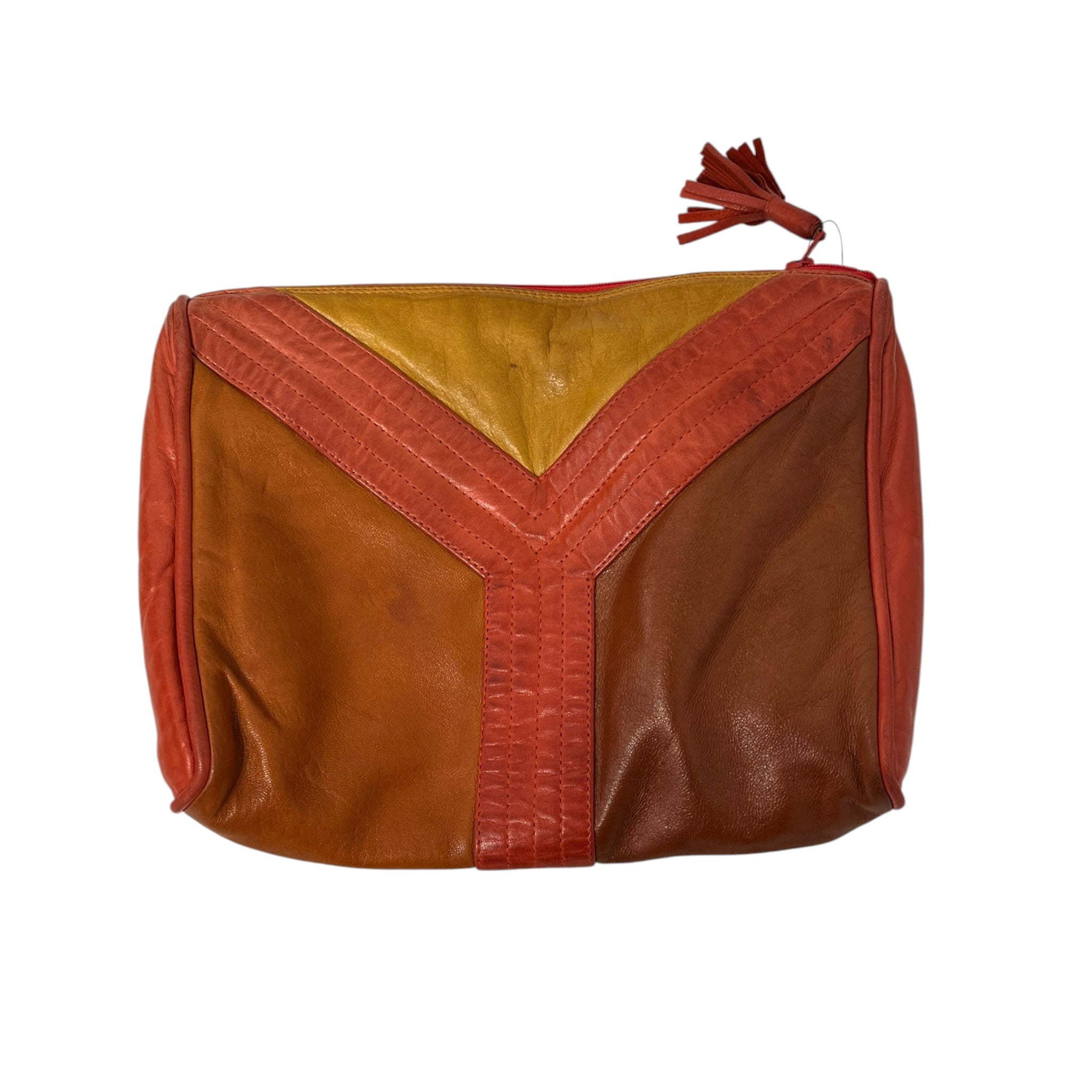 YVES SAINT LAURENT rive gauche/Pouch/Leather/ORN/TASSEL ZIPPER Y STRIPS view 2
