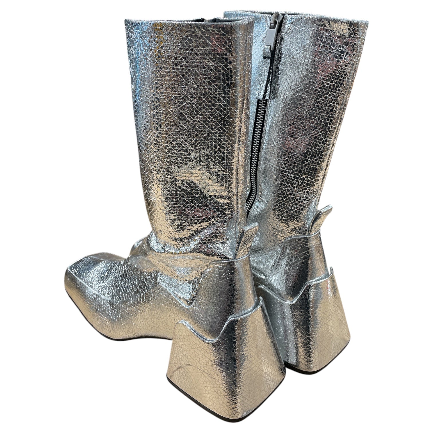 JIL SANDER/Boots/EU 39/Leather/SLV/FOILED LEATHER view 2