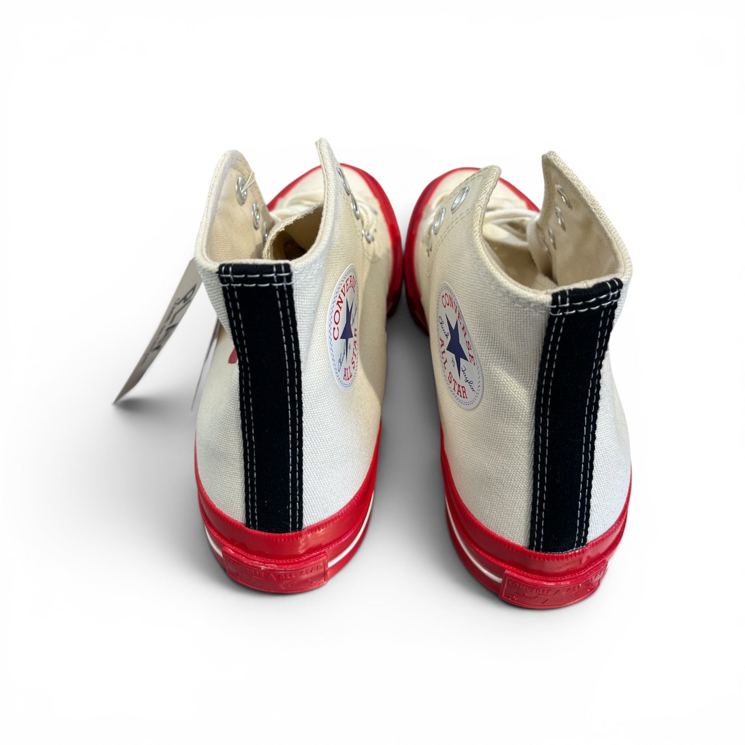 CONVERSE/PLAY COMME des GARCONS/Hi-Sneakers/US 7/CRM/red sole heart shoe view 2